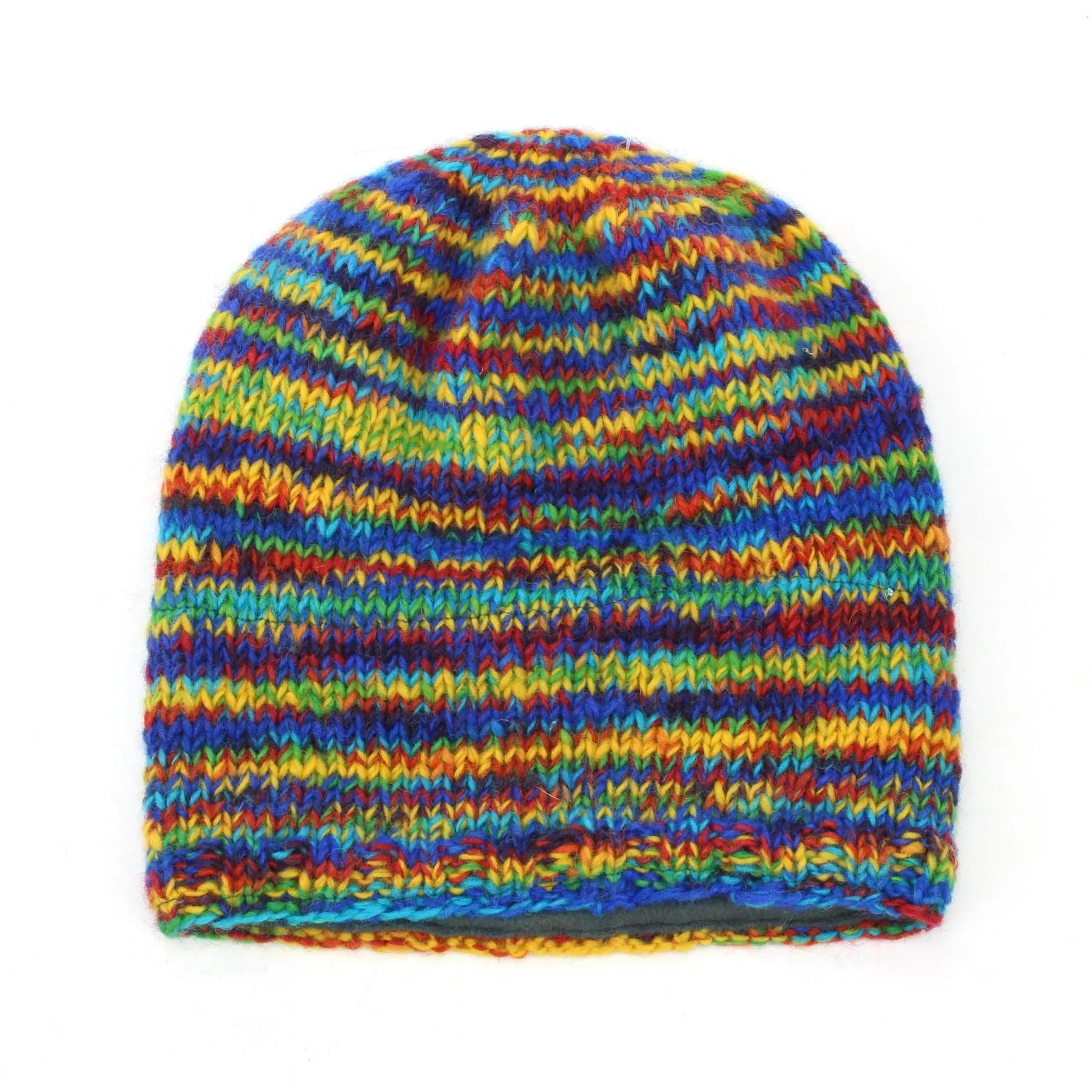 Hand Knitted Baggy Slouch Beanie Hat - SD Rainbow