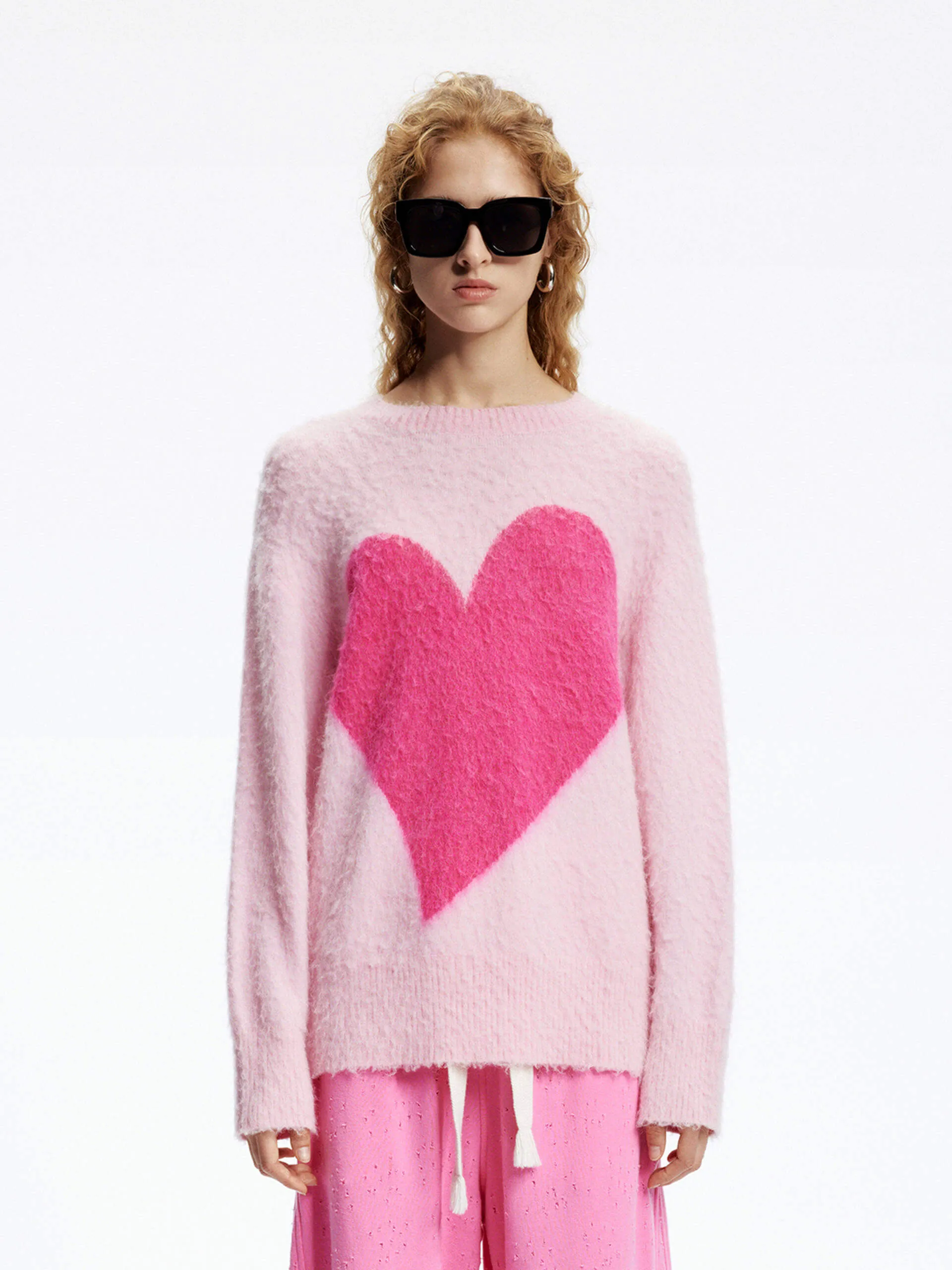 Heart Pattern Loose Sweater