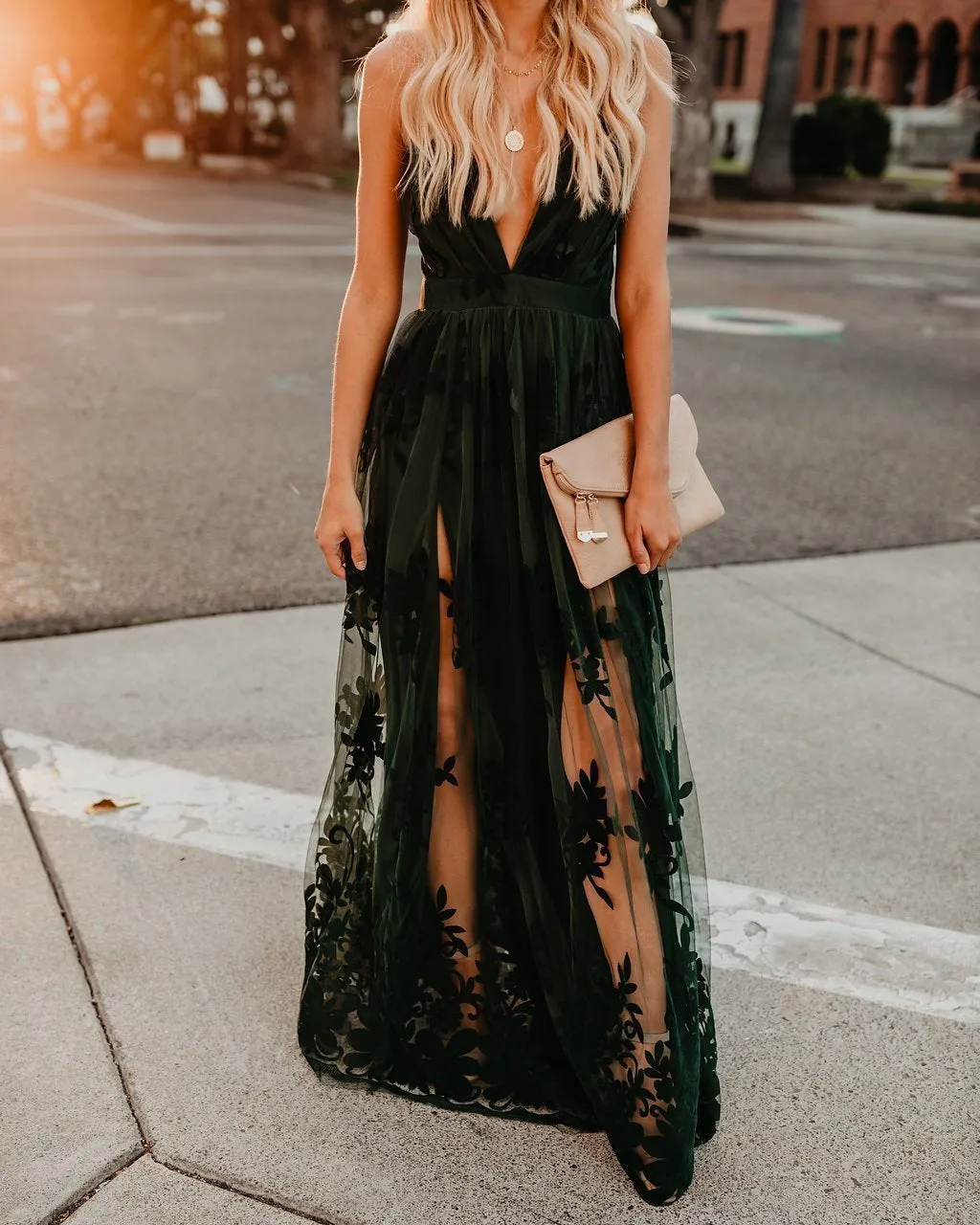 Hunter Green Maxi Dress-Hot Sale