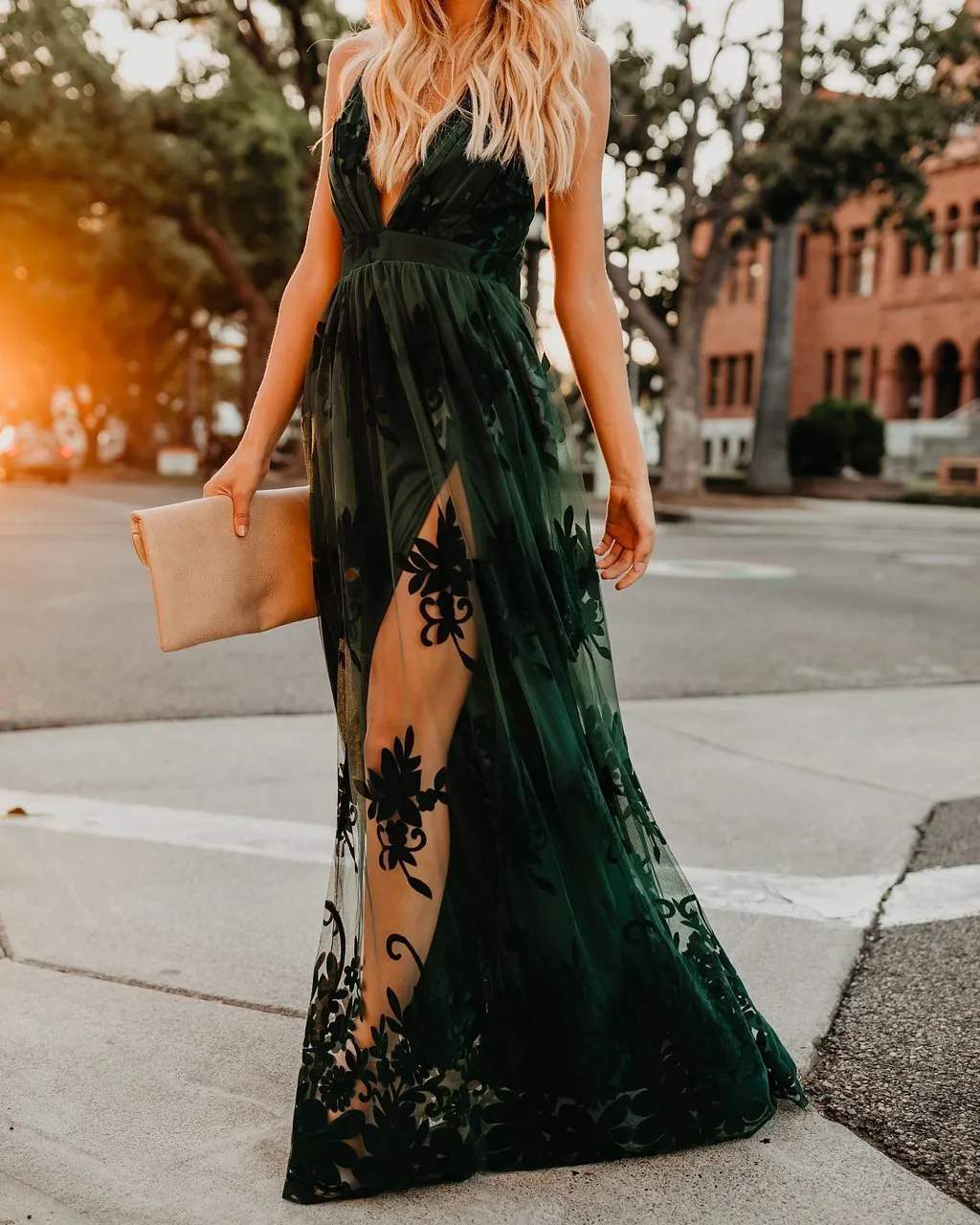 Hunter Green Maxi Dress-Hot Sale