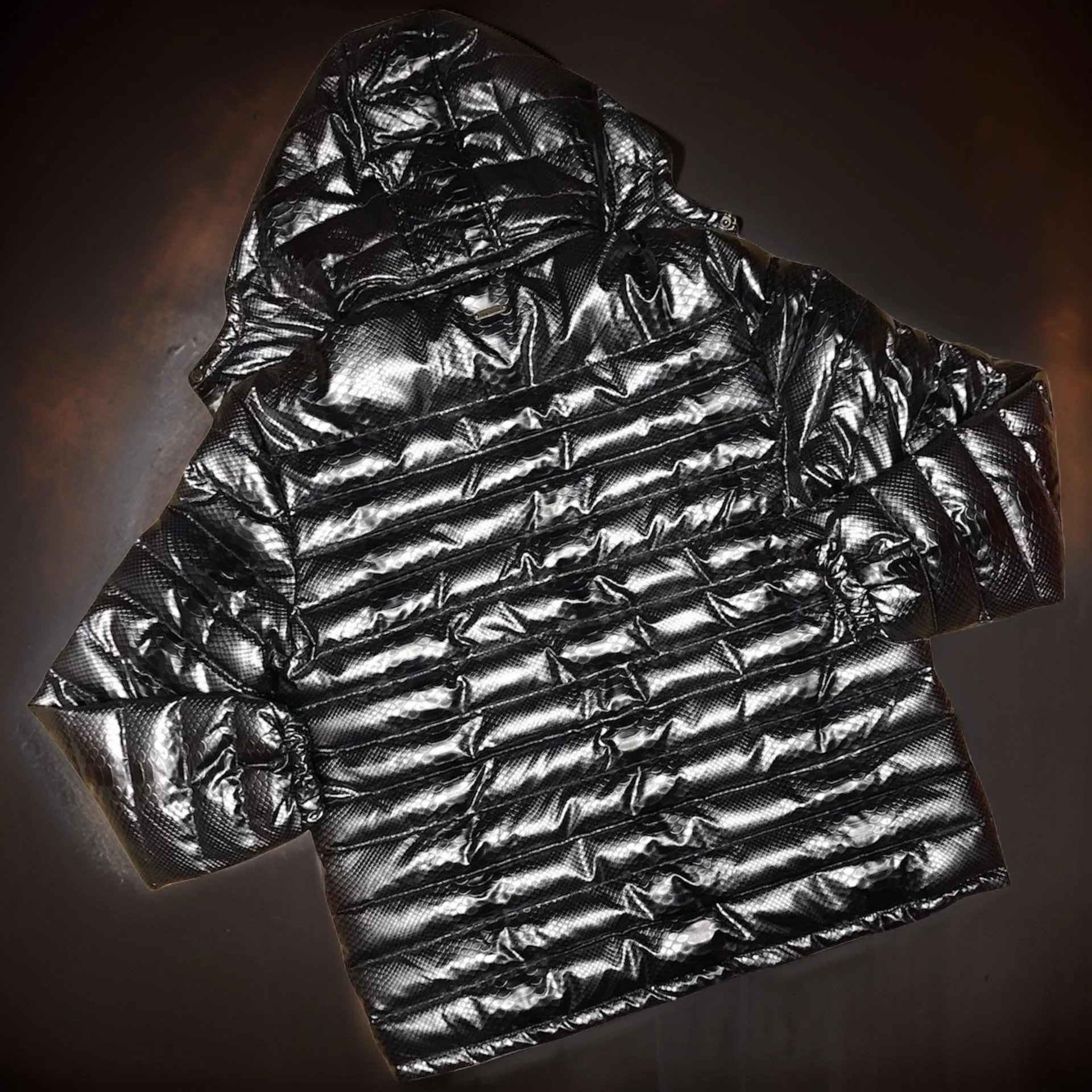 *IMPERIOUS* ~SNAKESKIN STYLE~ PUFFER COATS (90'S RETRO)