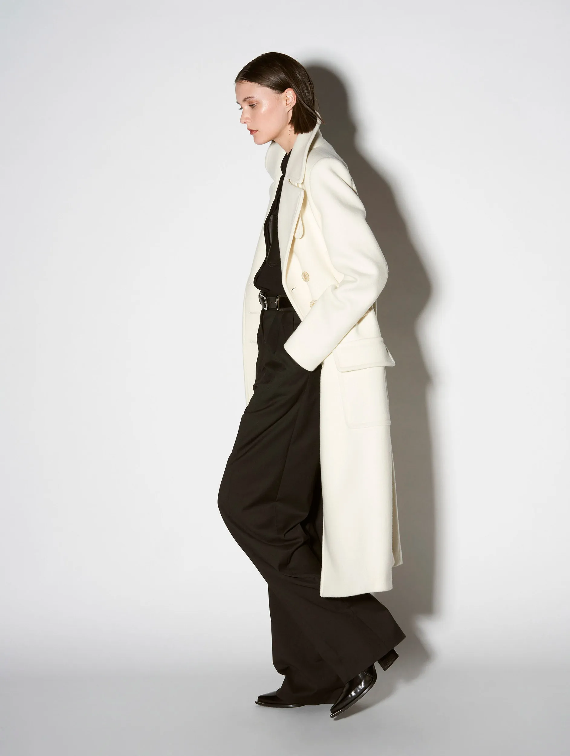 ivory wool and cashmere coat