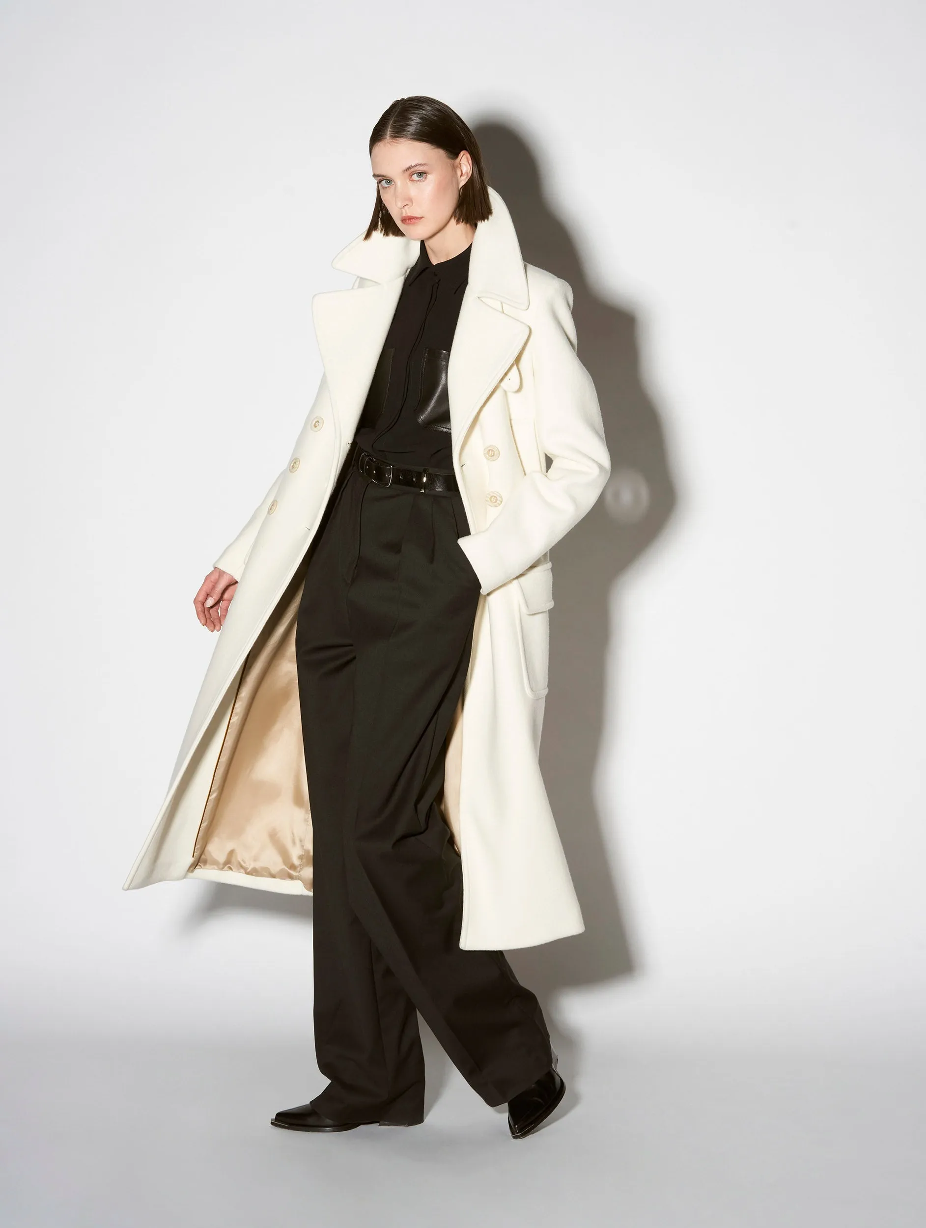 ivory wool and cashmere coat