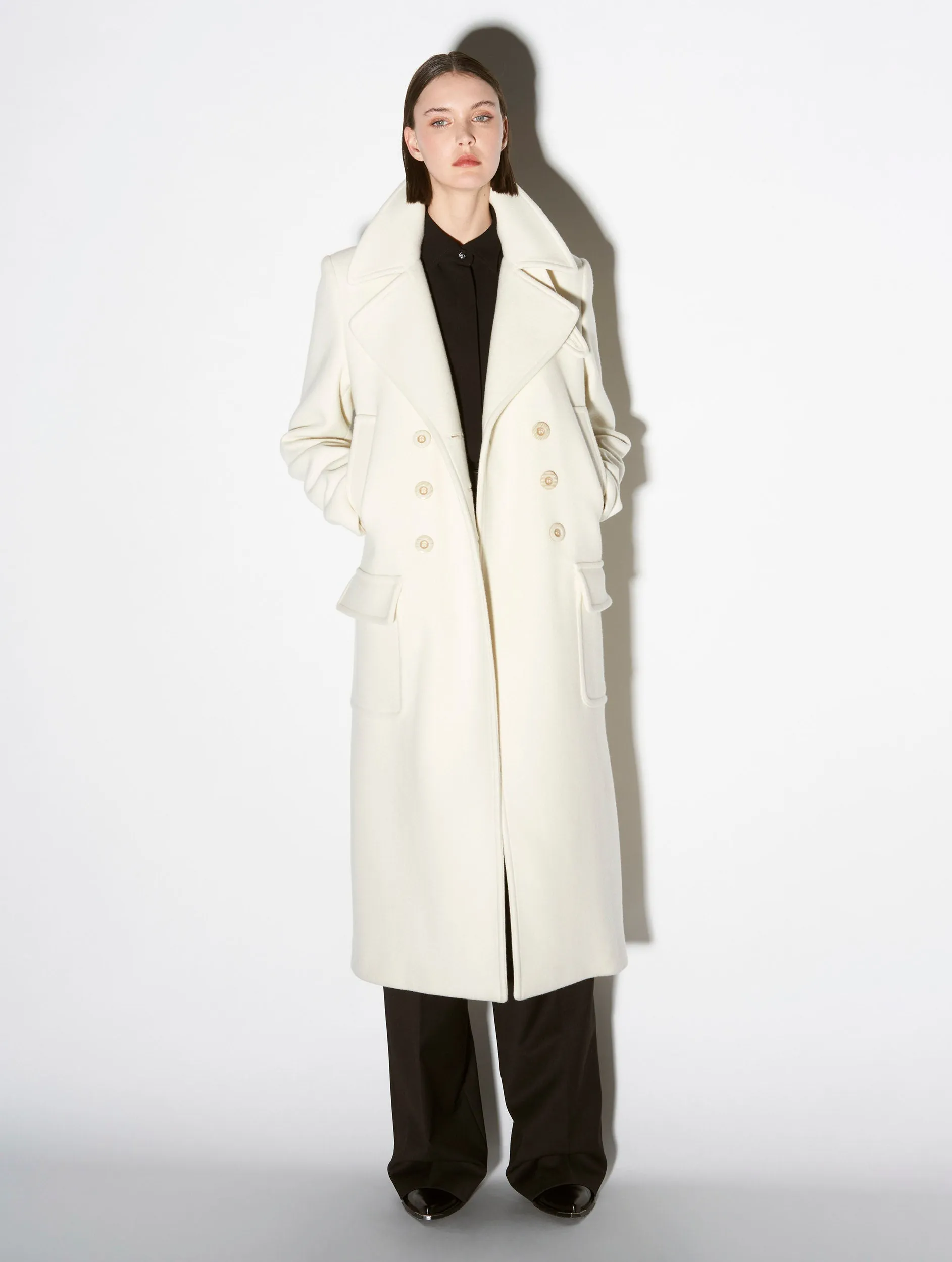 ivory wool and cashmere coat