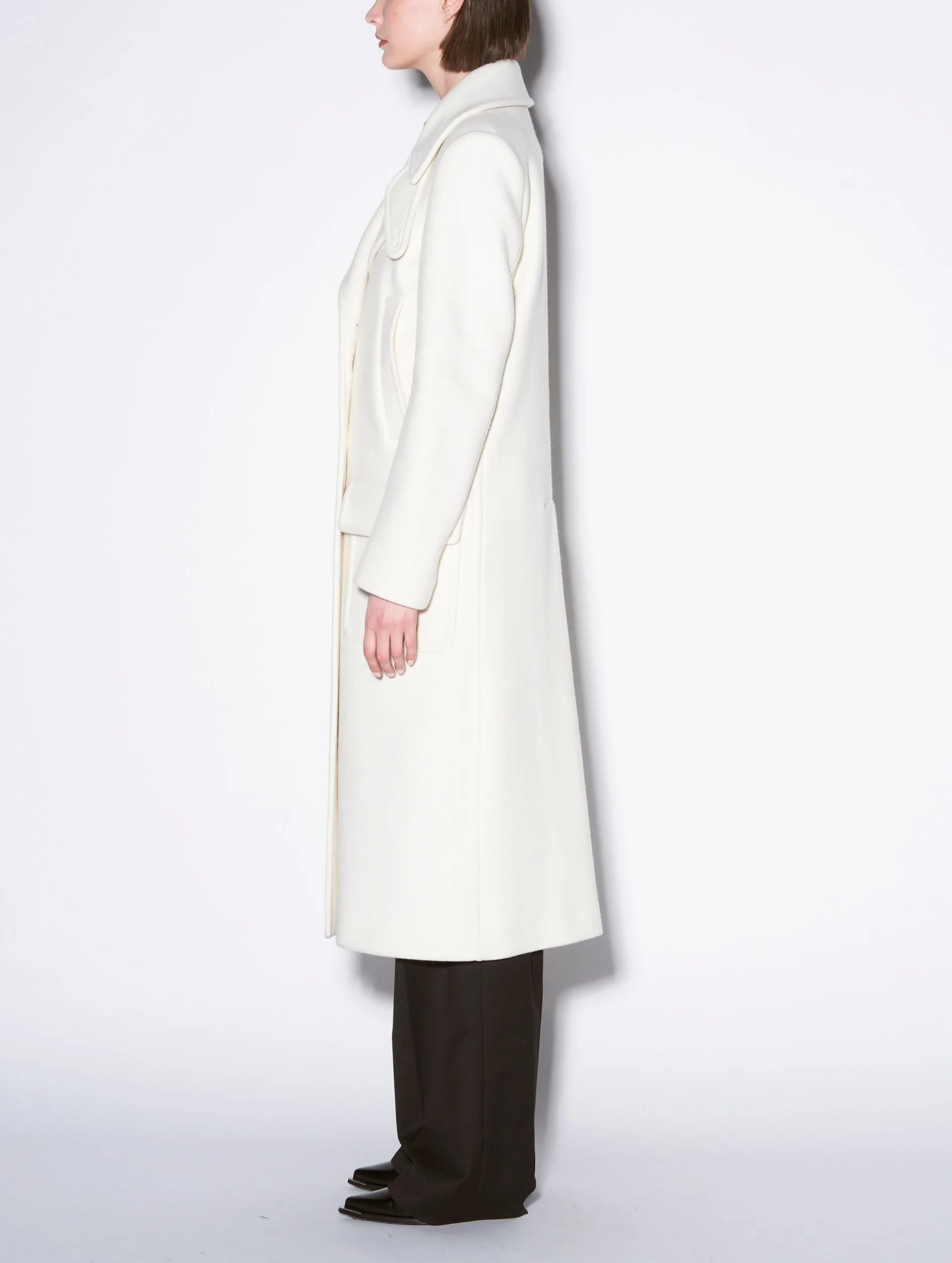 ivory wool and cashmere coat