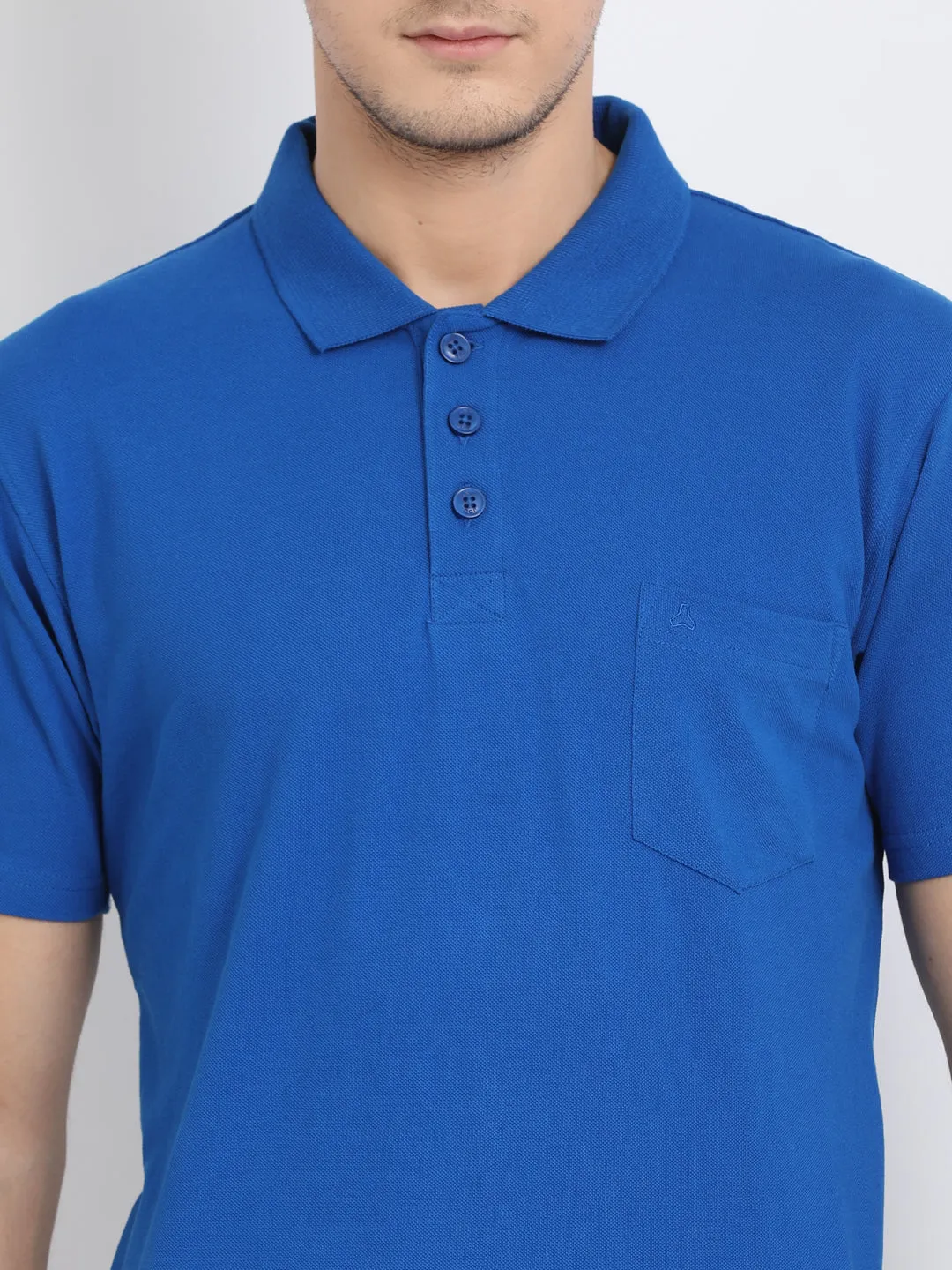 JDC Men's Blue Solid T.Shirt