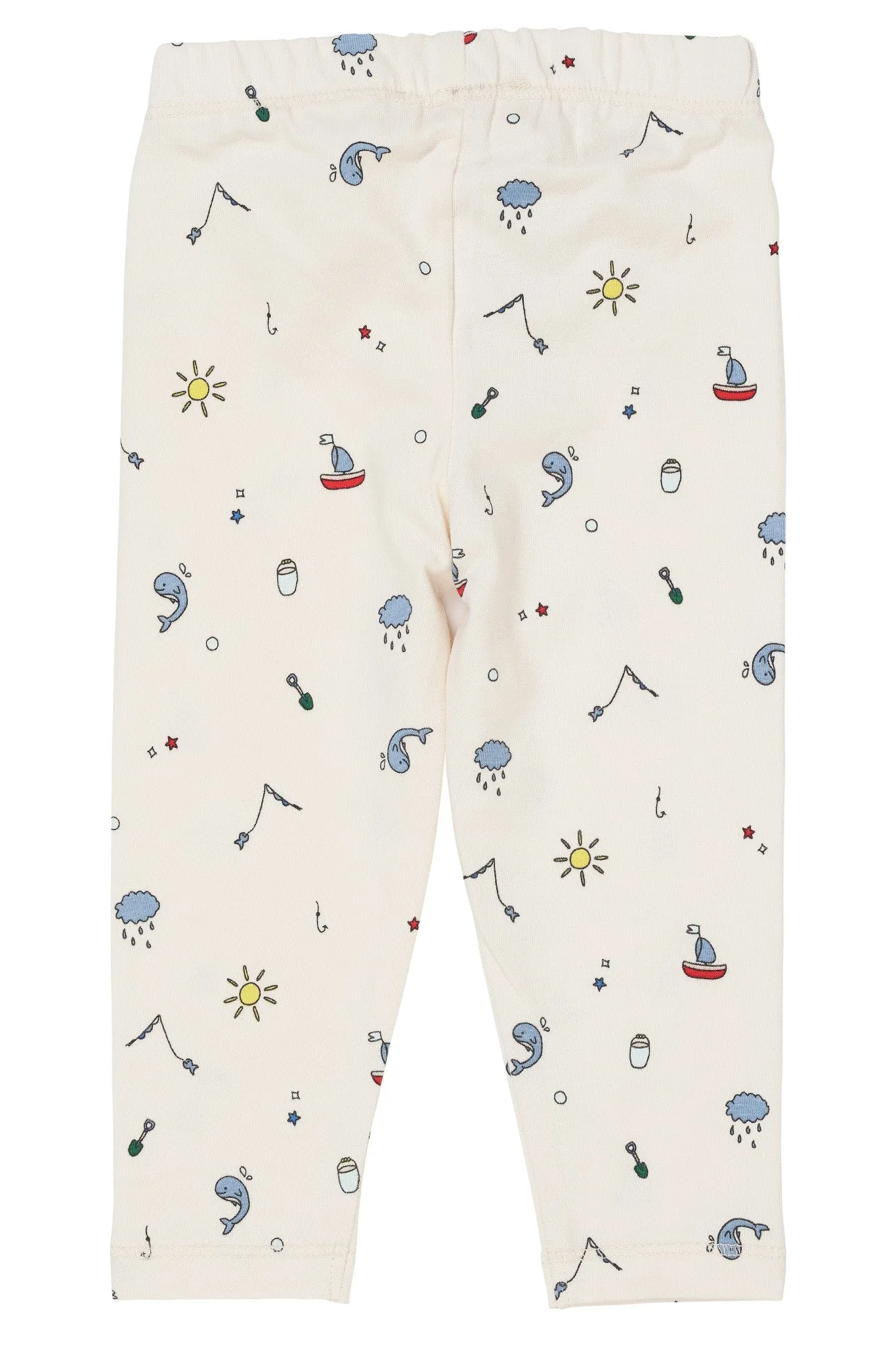 JERSEY LEGGINGS W PRINT - CREAM FISHING PRINT