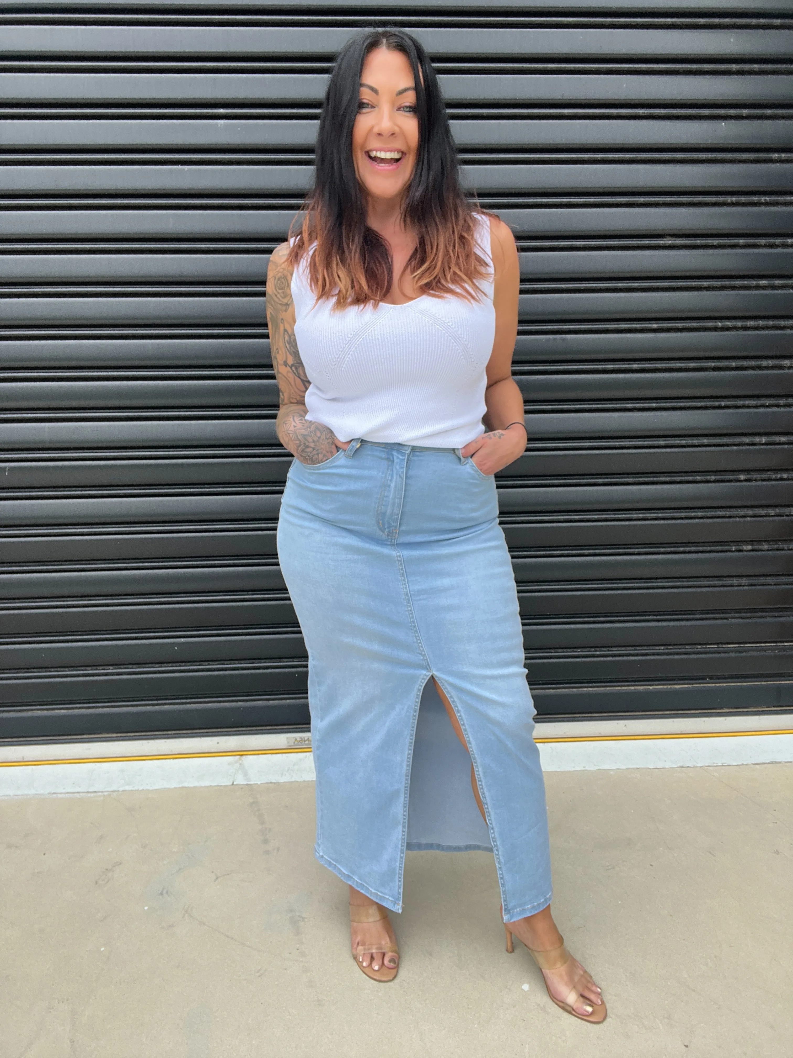 Jovi Maxi Denim Skirt