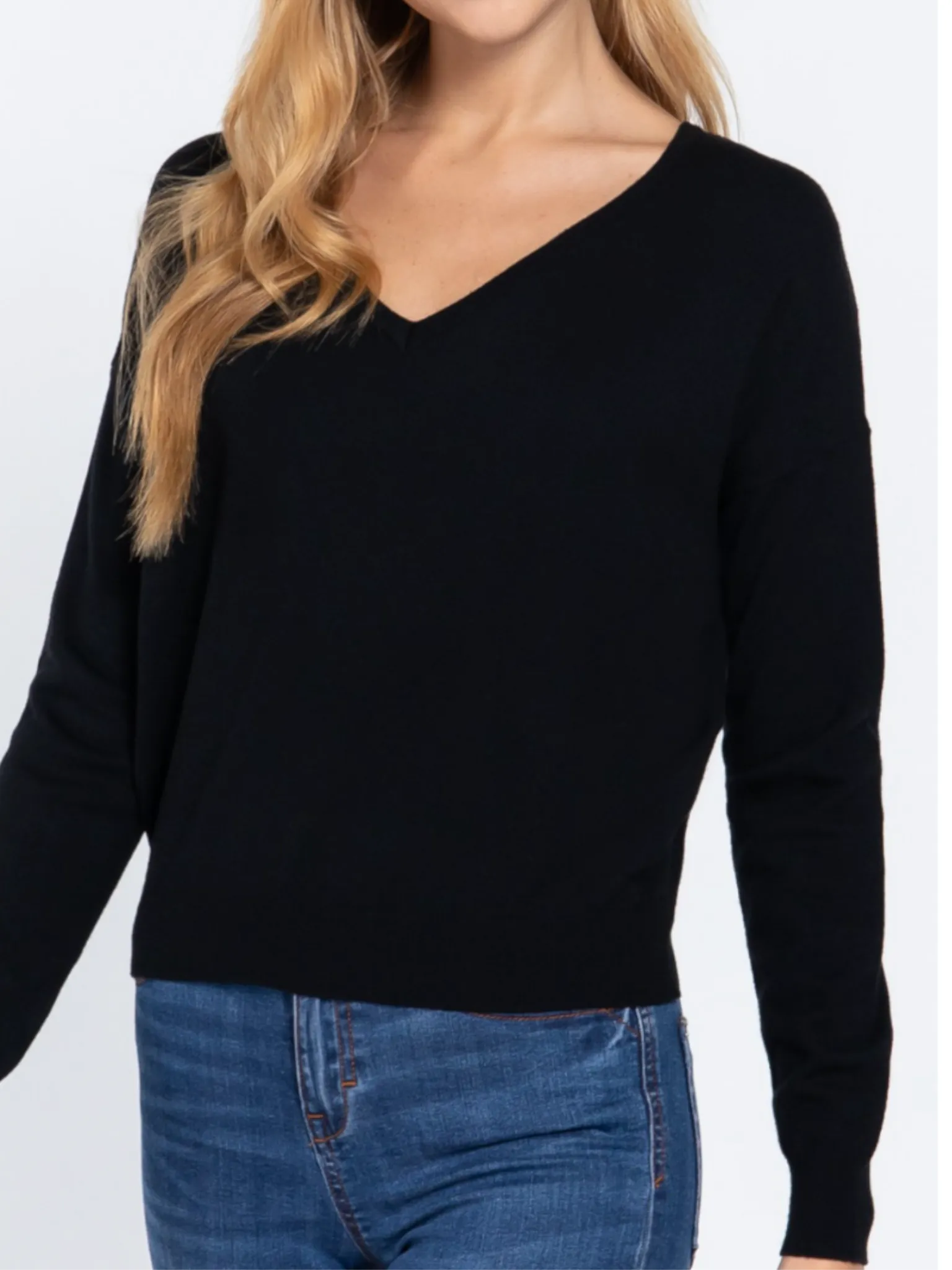 Kate Cross Back Sweater - Black