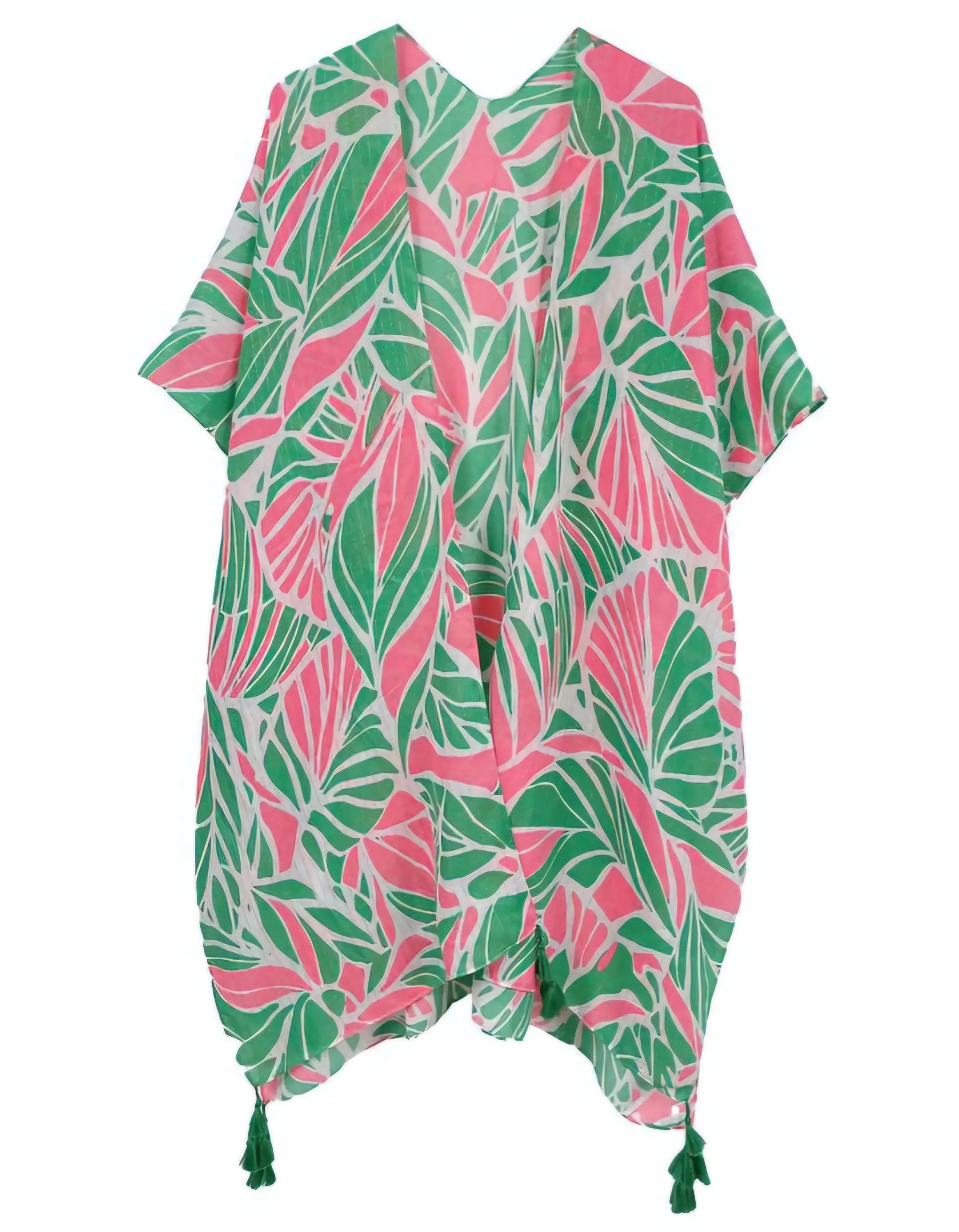 Kimono Lurex Tropical Pink Orange and Green