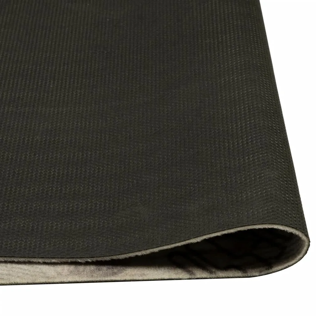 Kitchen Rug Washable Coffee Grey 60x180 cm Velvet