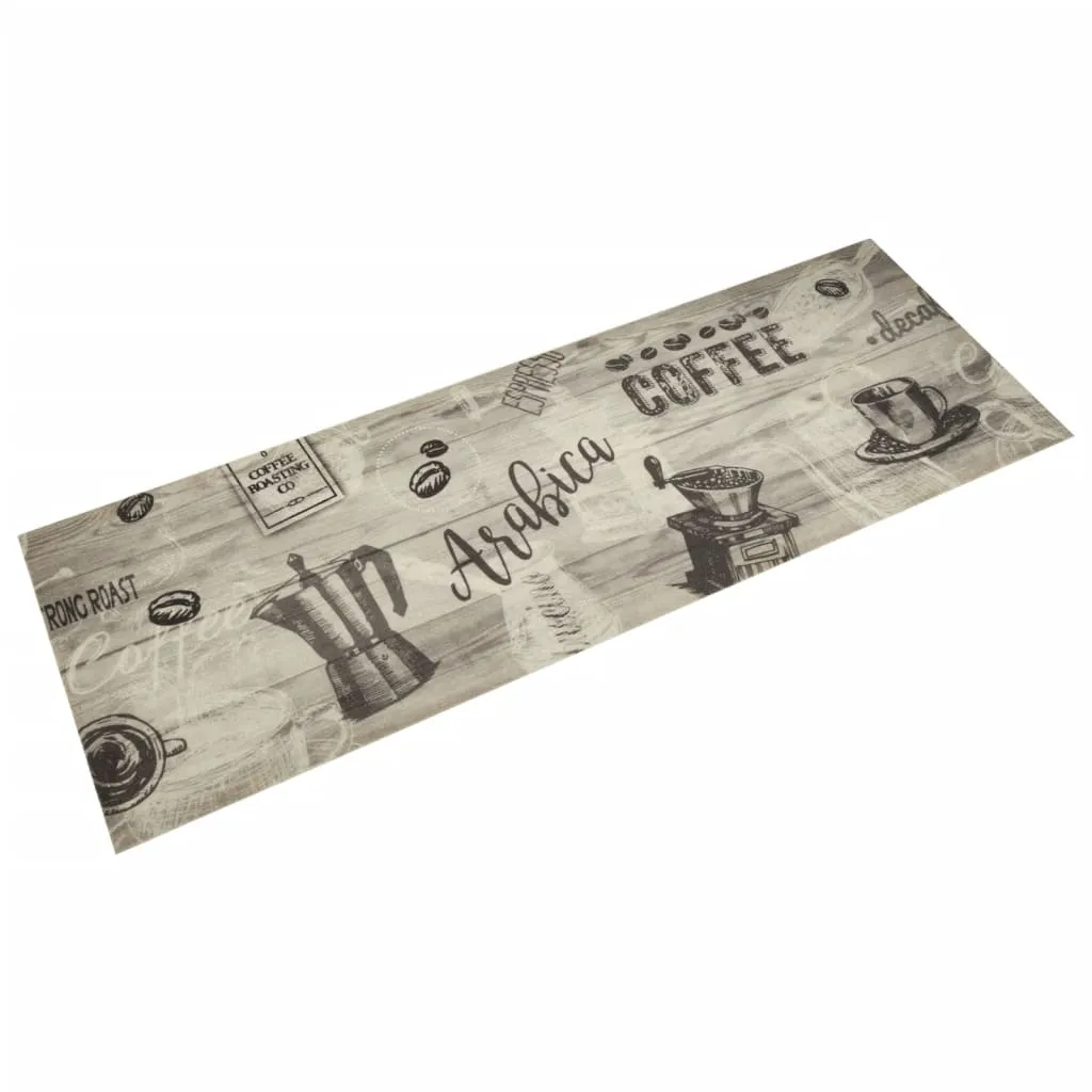 Kitchen Rug Washable Coffee Grey 60x180 cm Velvet