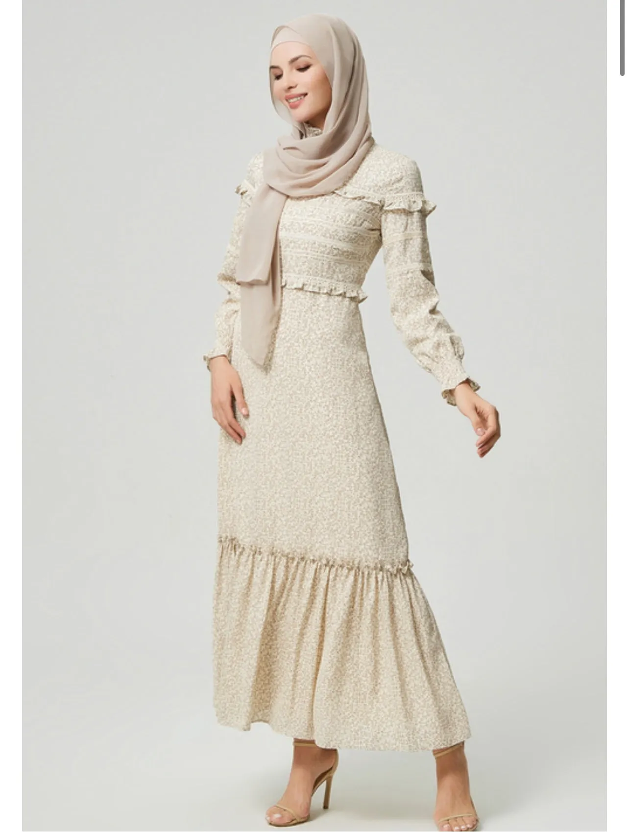 Lace Trim Maxi Dress - Hijab House