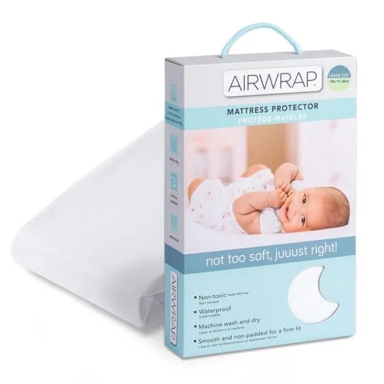 Little Linen Airwrap Mattress Protector Cot Large - White