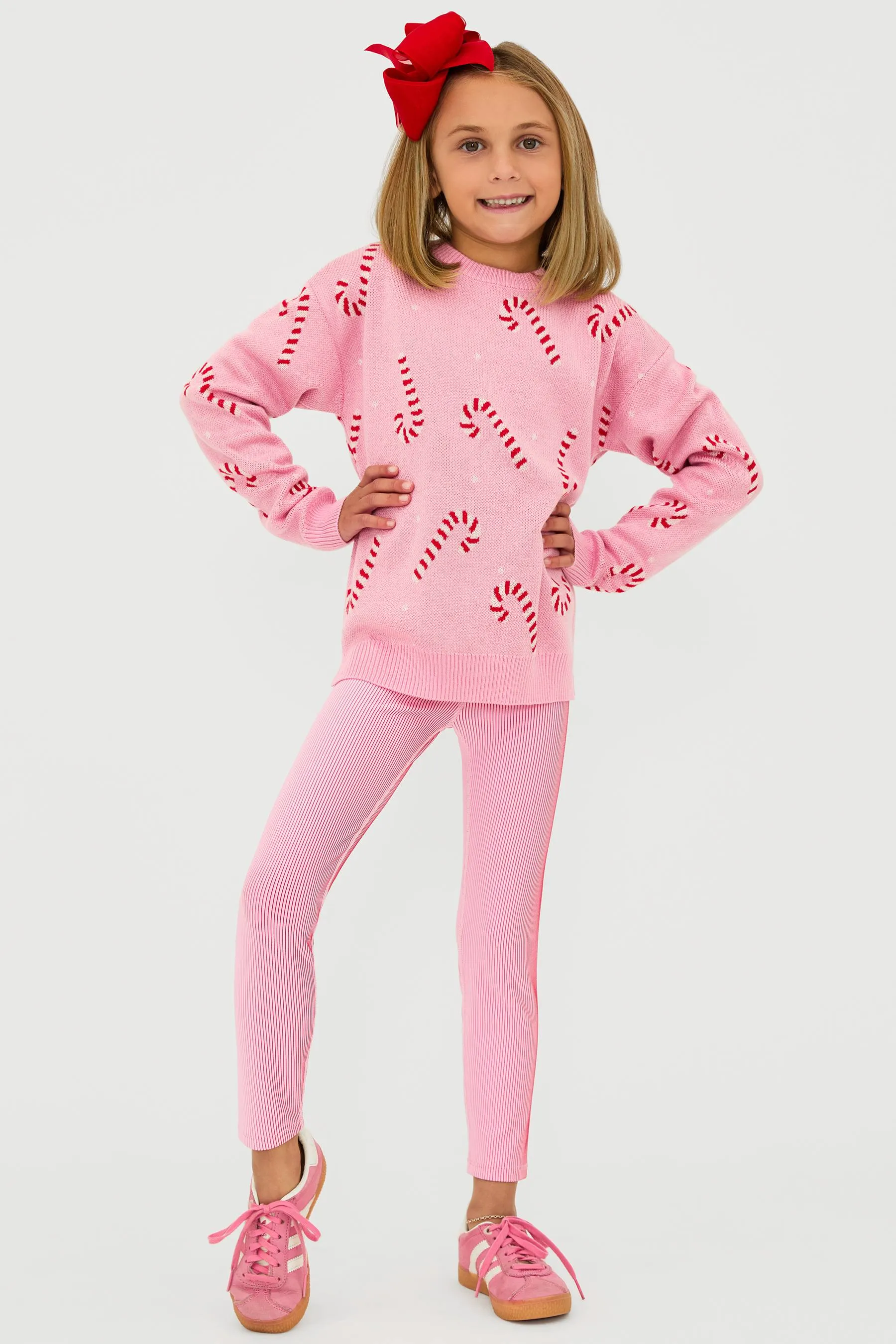 Little Peppa Legging Candy Cane Two Tone Rib