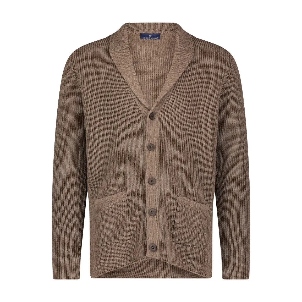 Luciano Visconti Button Up Shawl Collar Sweater