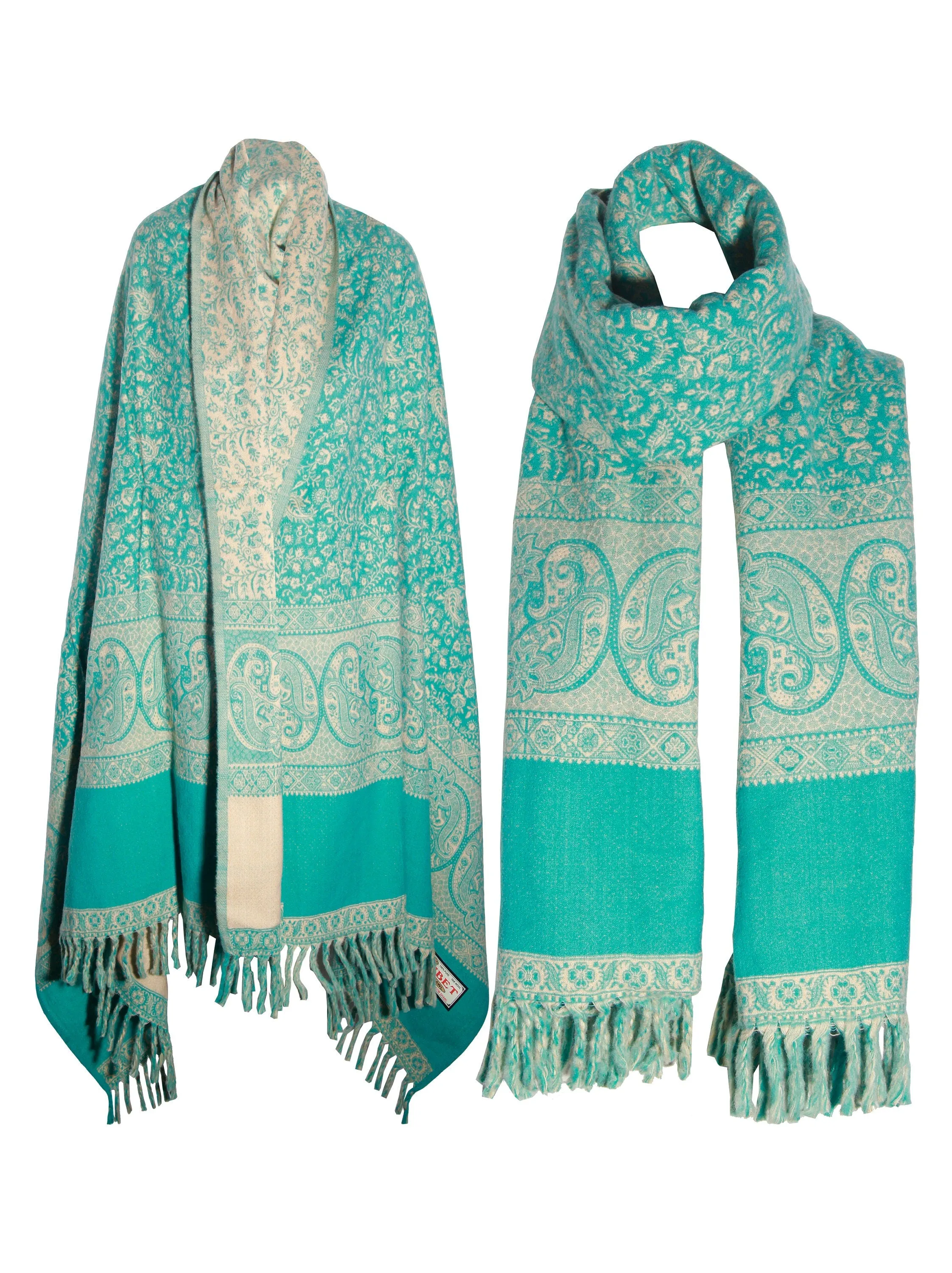 Luxury TIBET HANDLOOM SHAWL sea green floral scarf shawl PureYak Wool scarf Shawl Blanket Throws Large Shawl Travel Wrap Meditation Soft