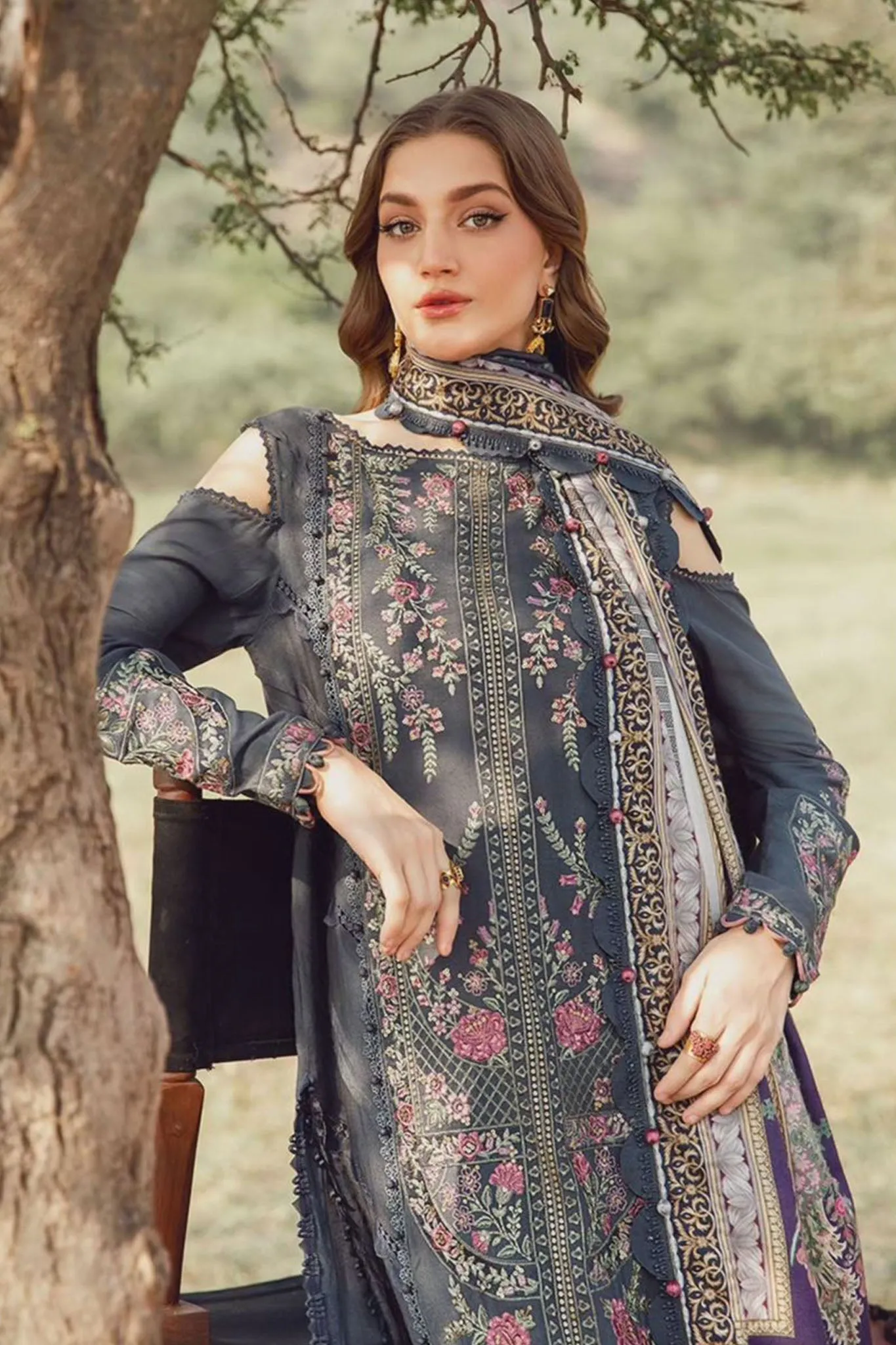 M Prints By Maria B Unstitched 3 Piece Winter Edition Collection'2024-06-A