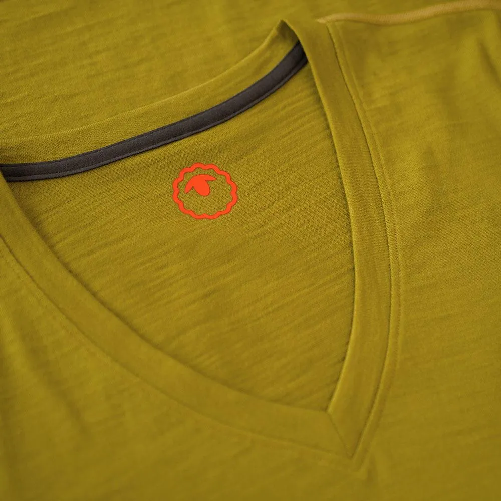 Mens Merino 150 V-Neck Tee (Lime)