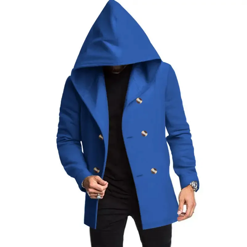 Men's Mid-length Slim Solid Colour jacket