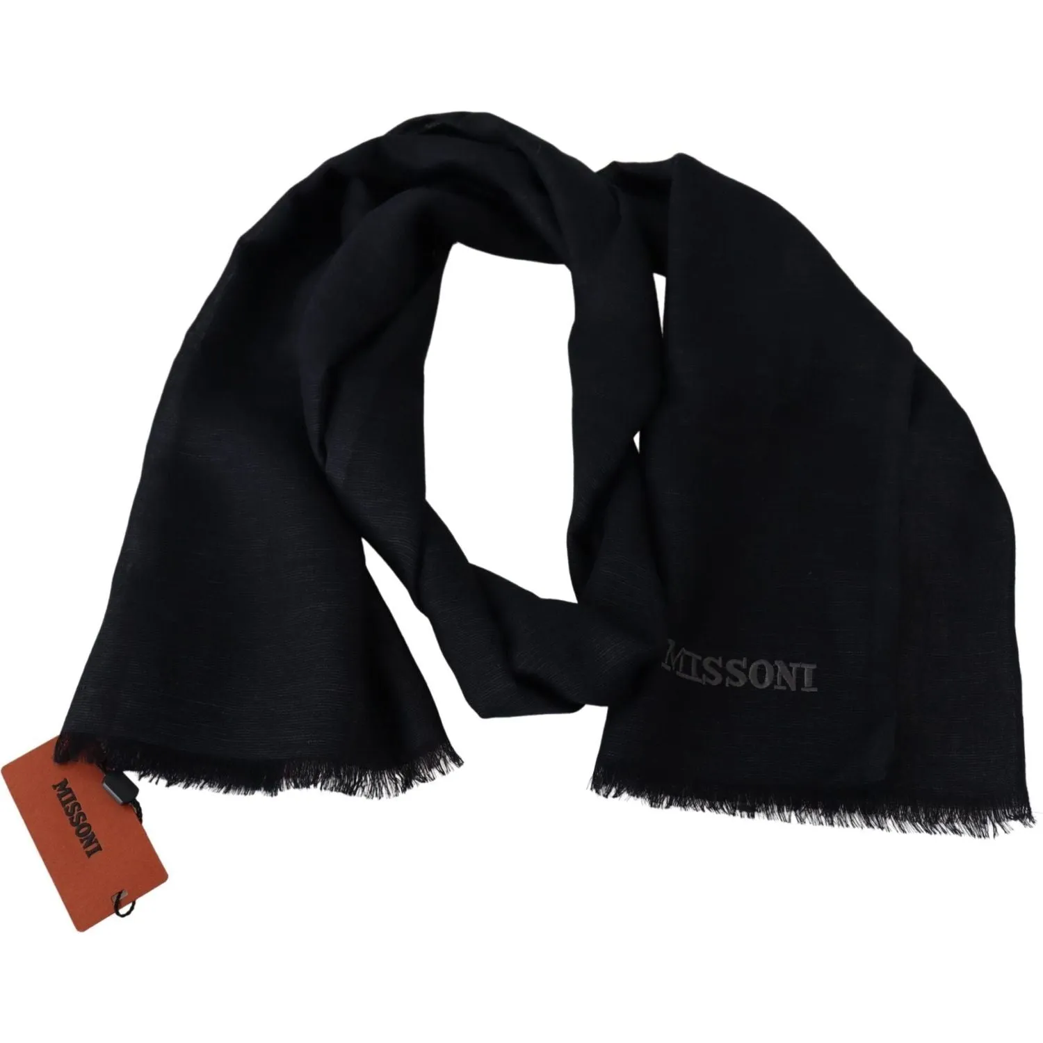 Missoni Elegant Unisex Wool Scarf with Fringes and Logo