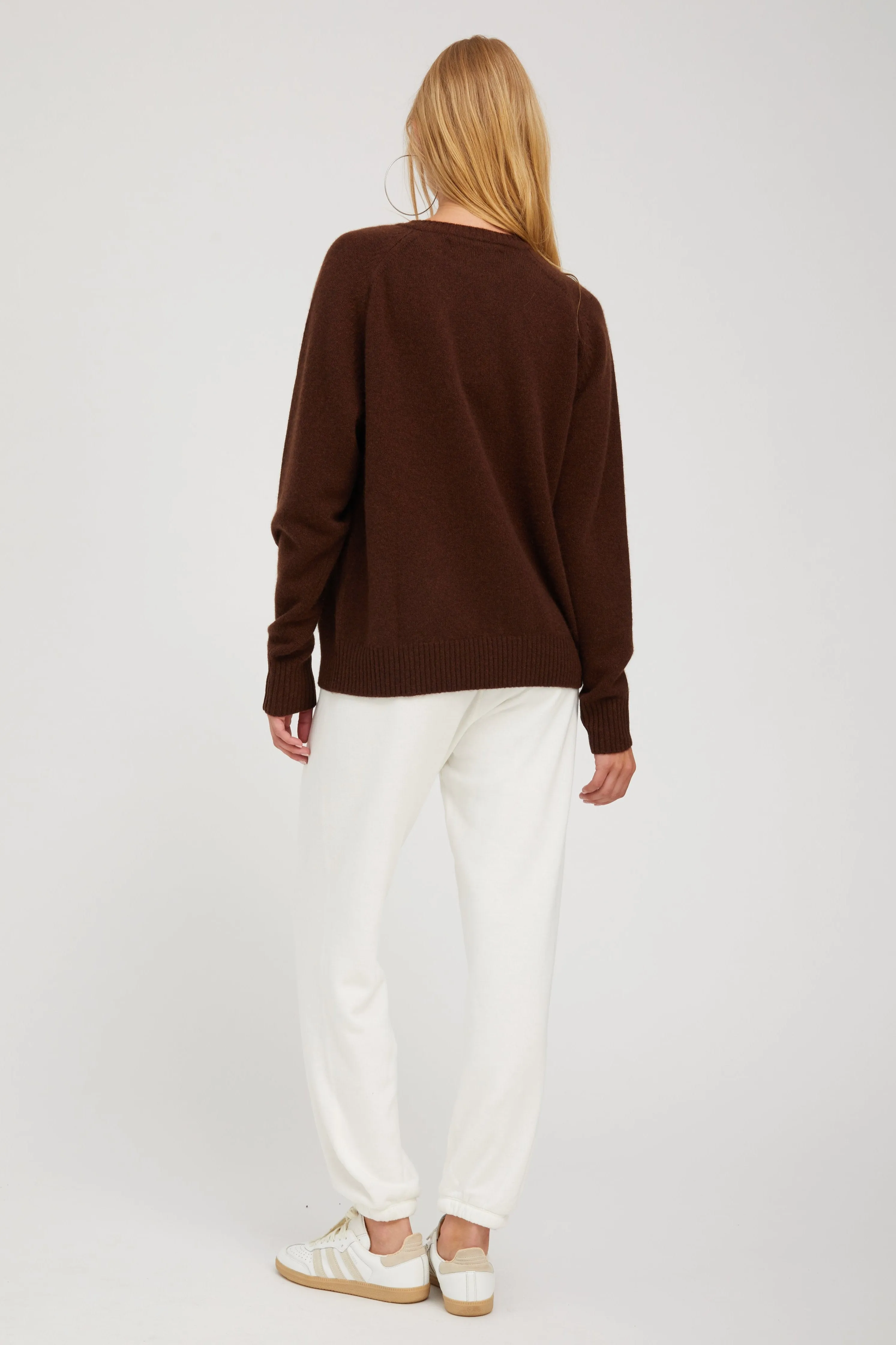 Mocha Cashmere Boyfriend Sweater