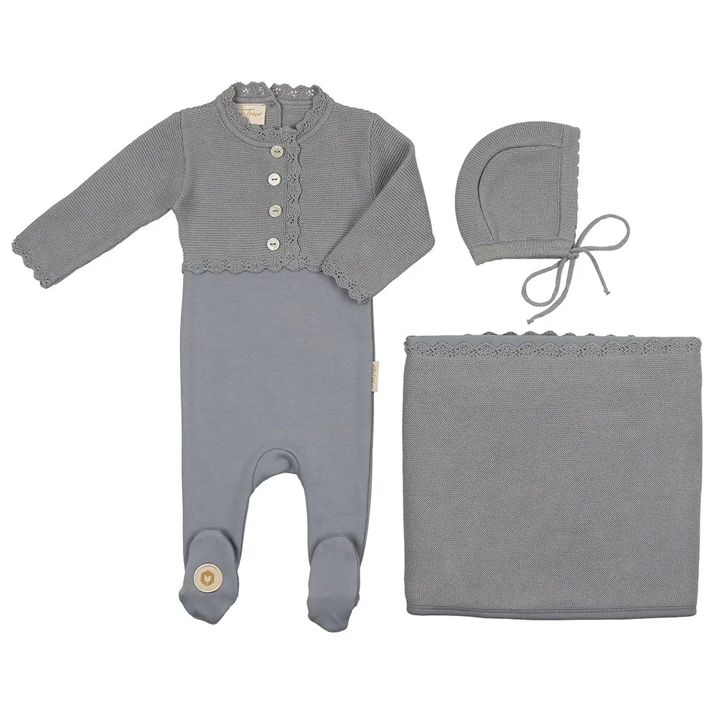 Mock-Cardigan Layette Set