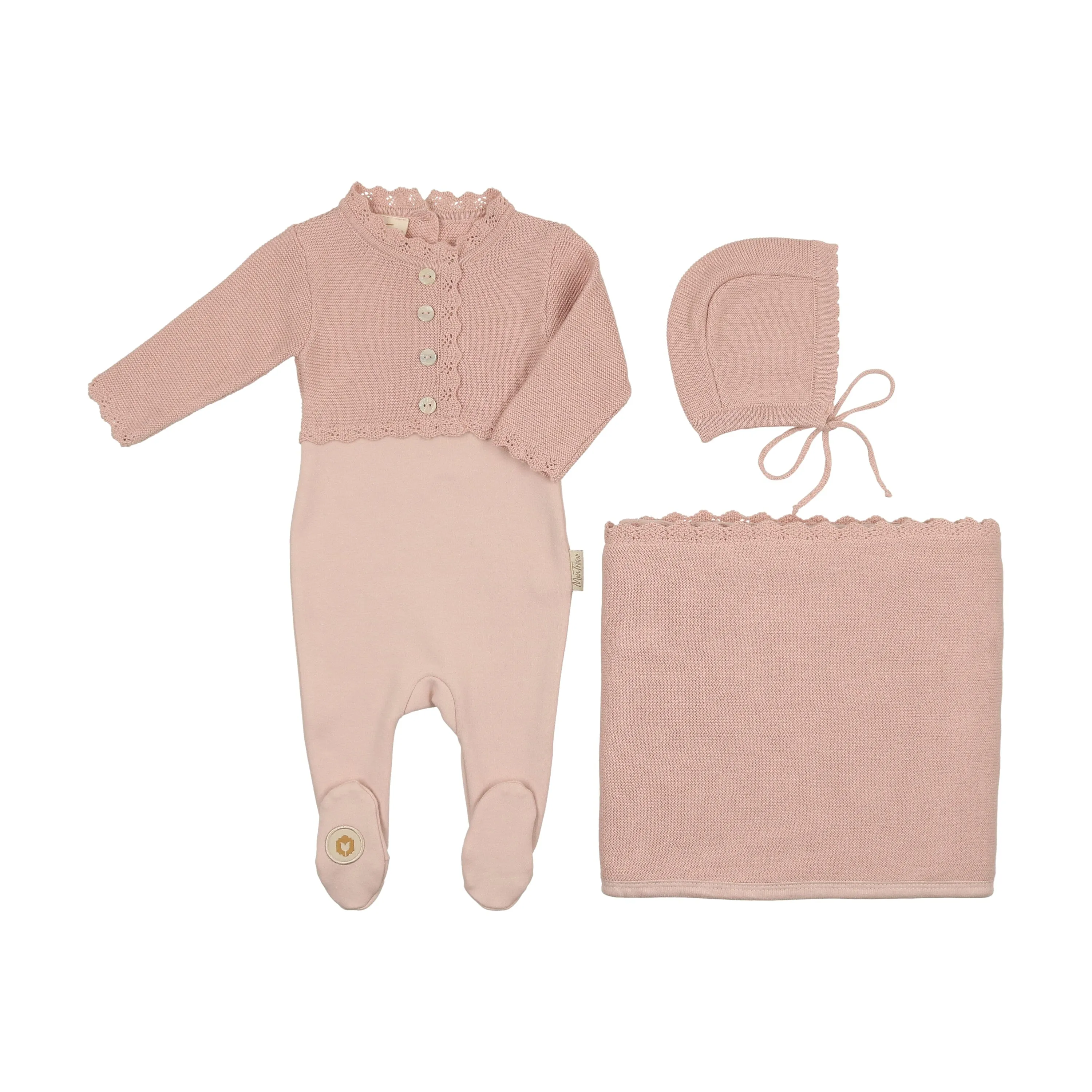 Mock-Cardigan Layette Set