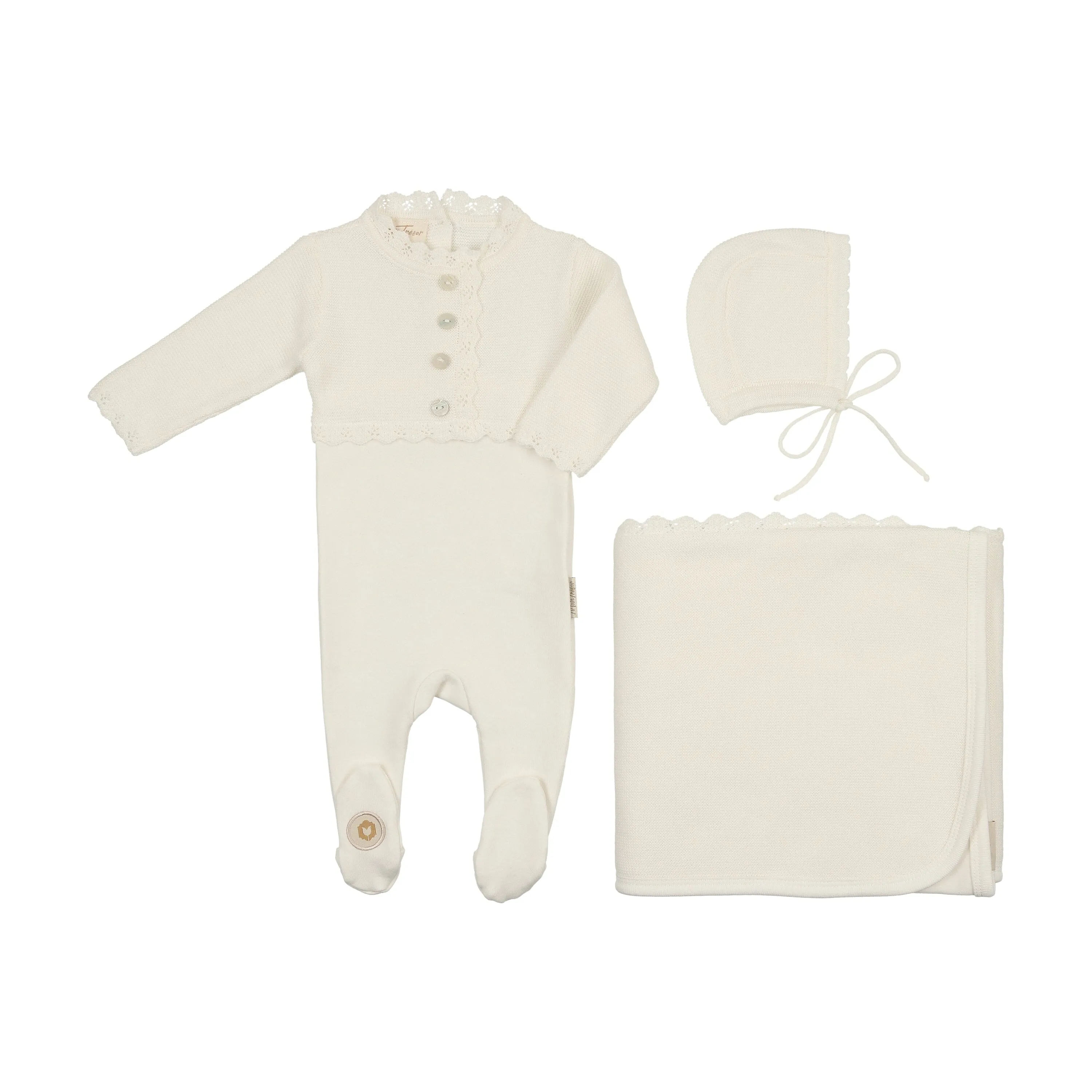 Mock-Cardigan Layette Set