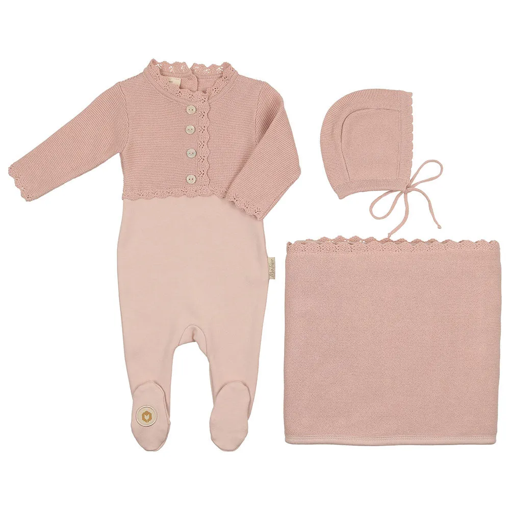 Mock-Cardigan Layette Set