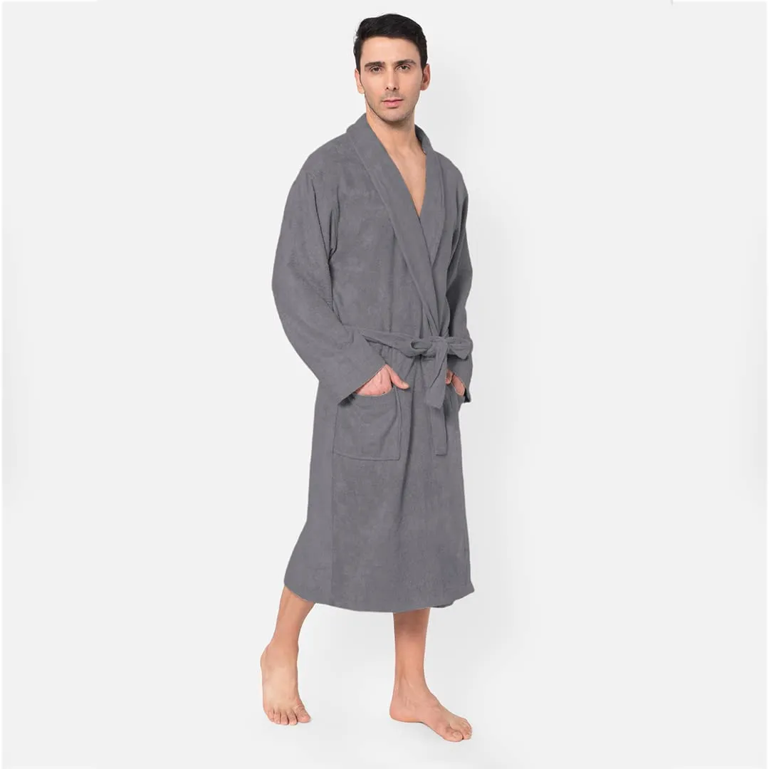 Mush 100% Bamboo Bathrobe for Men/Women (Unisex) S/M,(Pack of 1) (L, Grey)