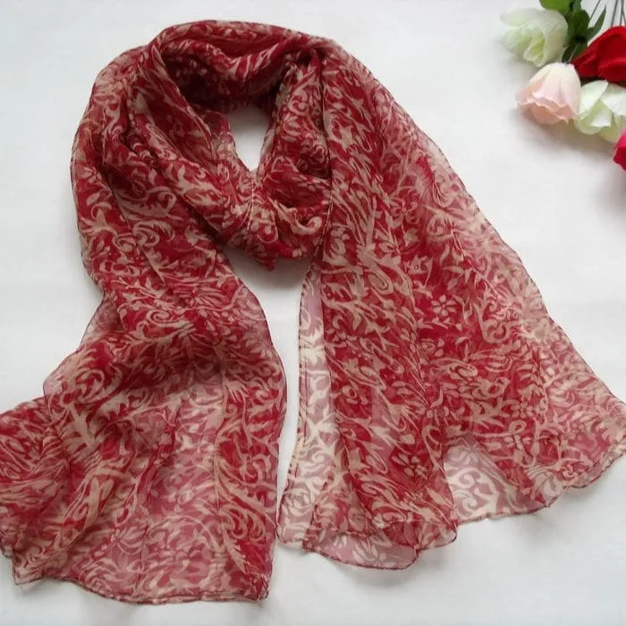 Natural Silk Scarf - 100% Natural Silk, Fashion Long Scarf, 180*105cm Size