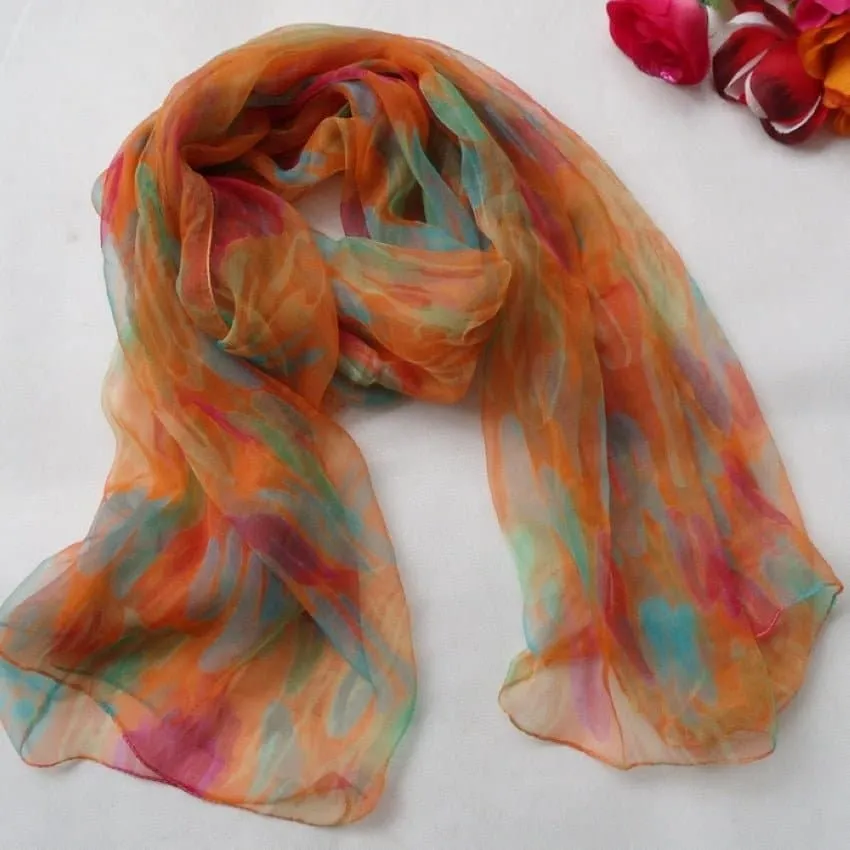 Natural Silk Scarf - 100% Natural Silk, Fashion Long Scarf, 180*105cm Size