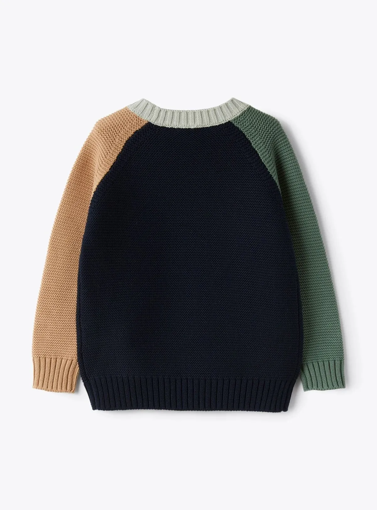 Navy Colorblock Sleeve Sweater