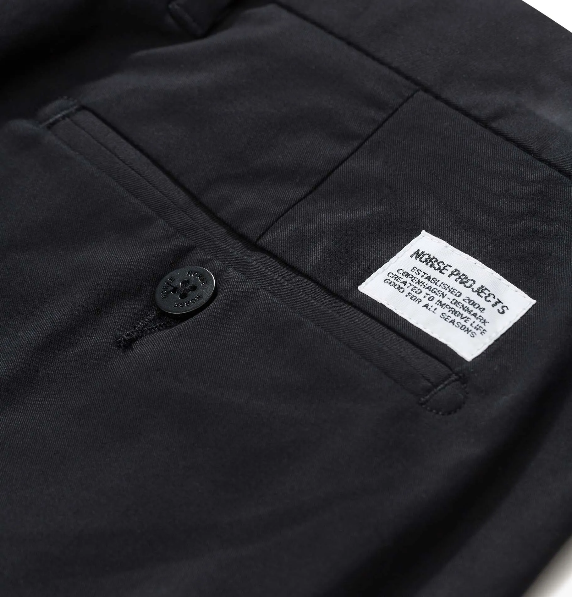 Norse Projects Aros Slim Light Stretch Chinos - Black