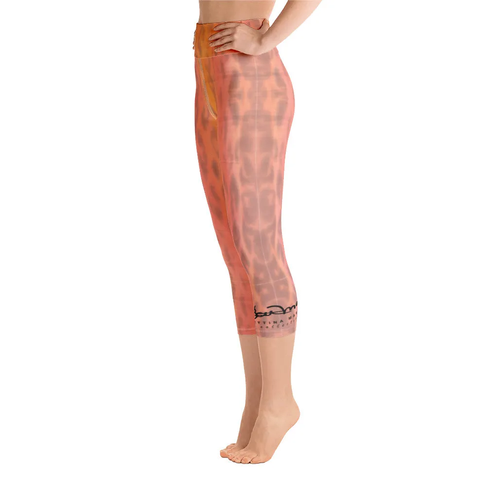 Ombre Leopard Yoga Capri Leggings