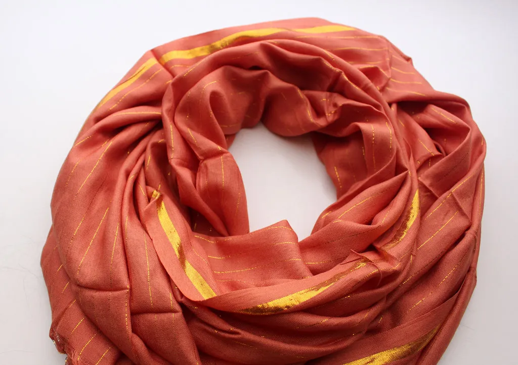 Orange Cotton Summer Scarf