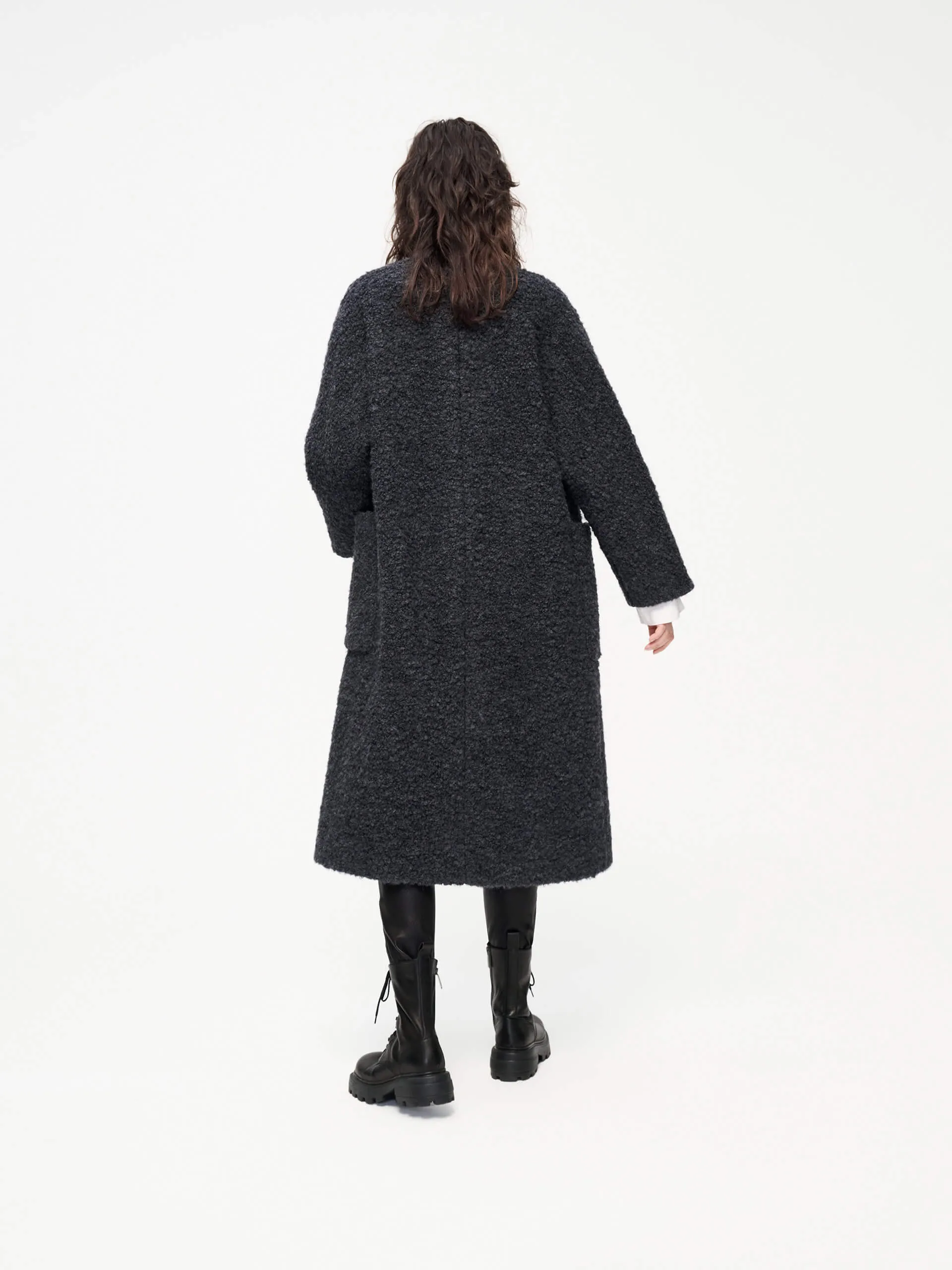 Oversize Boucle Knit Coat