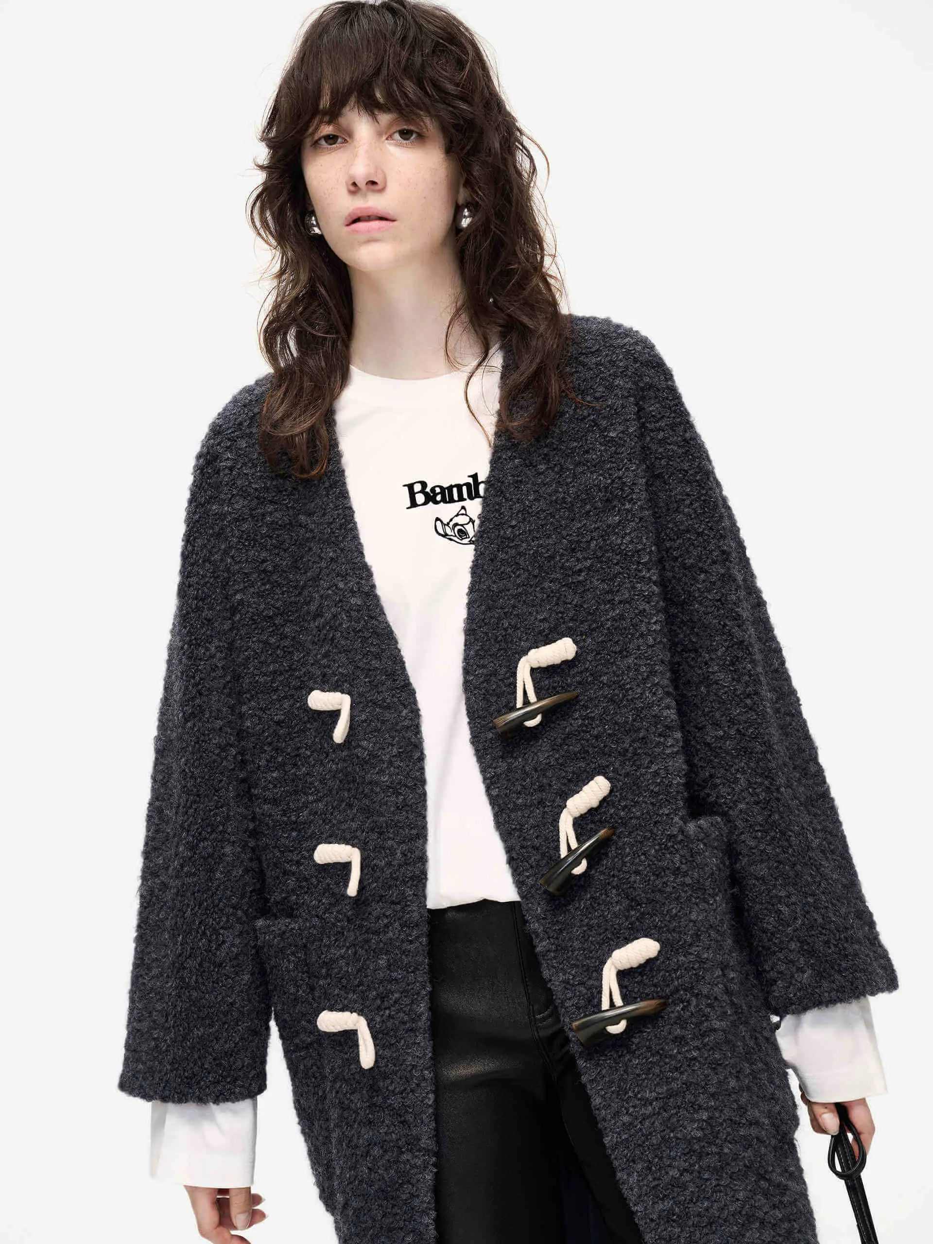 Oversize Boucle Knit Coat