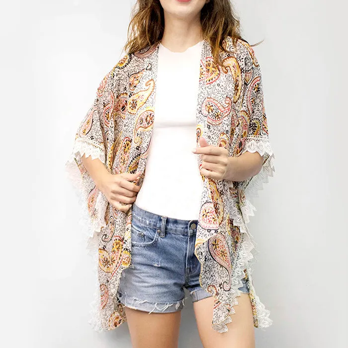 Peach Paisley Kimono