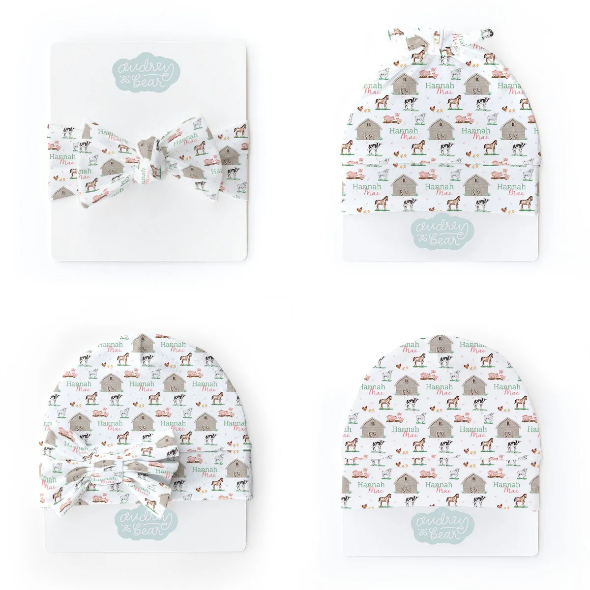 Personalized  Swaddle & Hat Set | Baby Animal Days