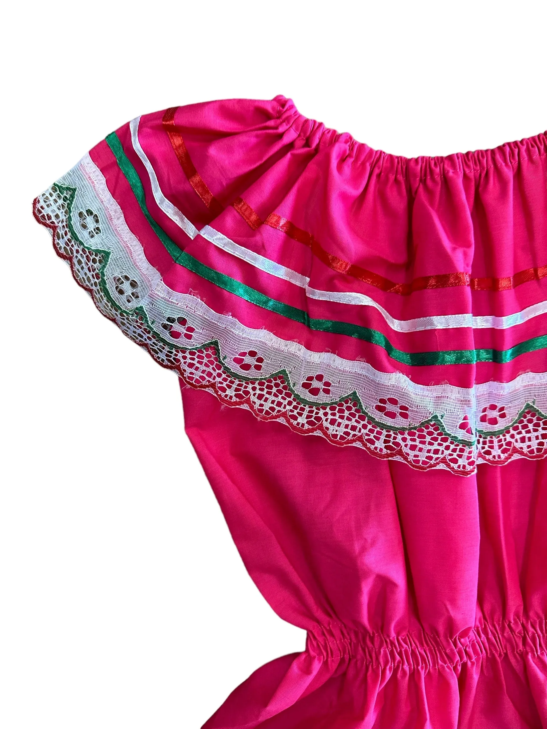 Pink Multicolor Mexican Girls Dress