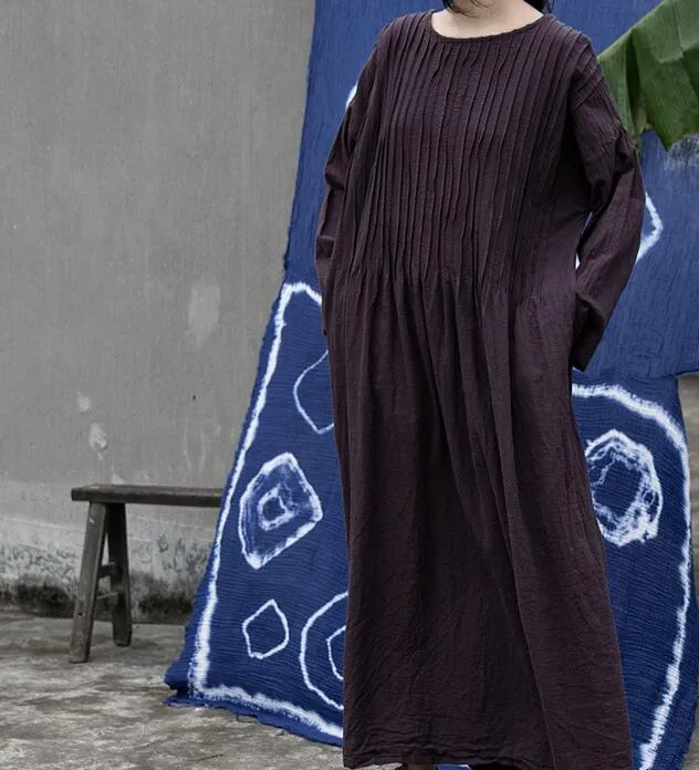 Pleated Women Dresses Casual Loose Women Cardigan Dresses SSM97215