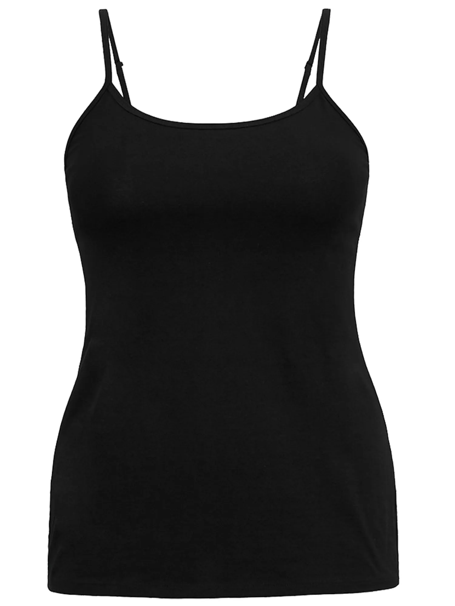 Plus Size Black Camisole Top With Adjustable Straps Size X-Large