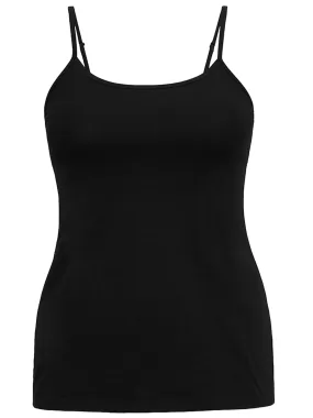 Plus Size Black Camisole Top With Adjustable Straps Size X-Large