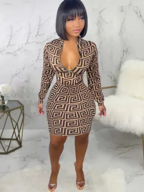 Plus Size Maze Bodycon Dress