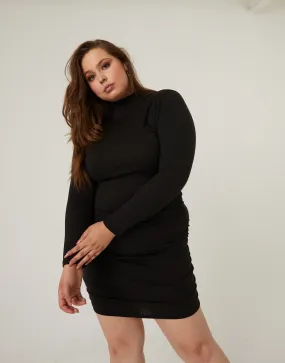 Plus Size Mock Neck Bodycon Dress