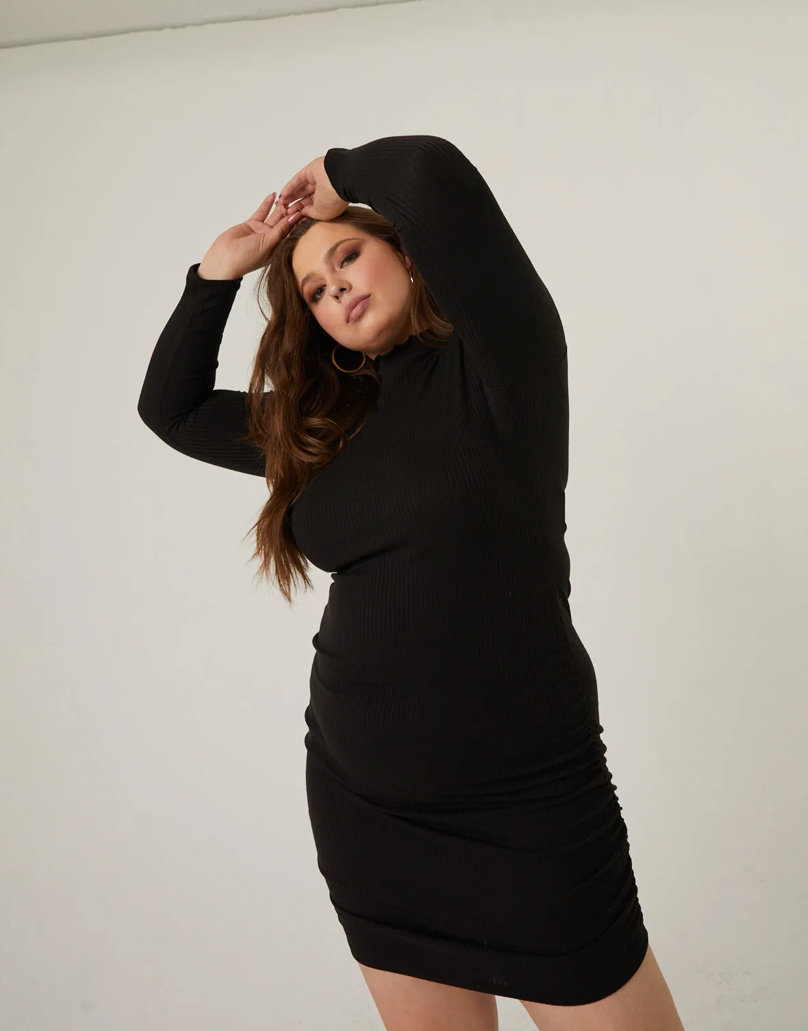 Plus Size Mock Neck Bodycon Dress