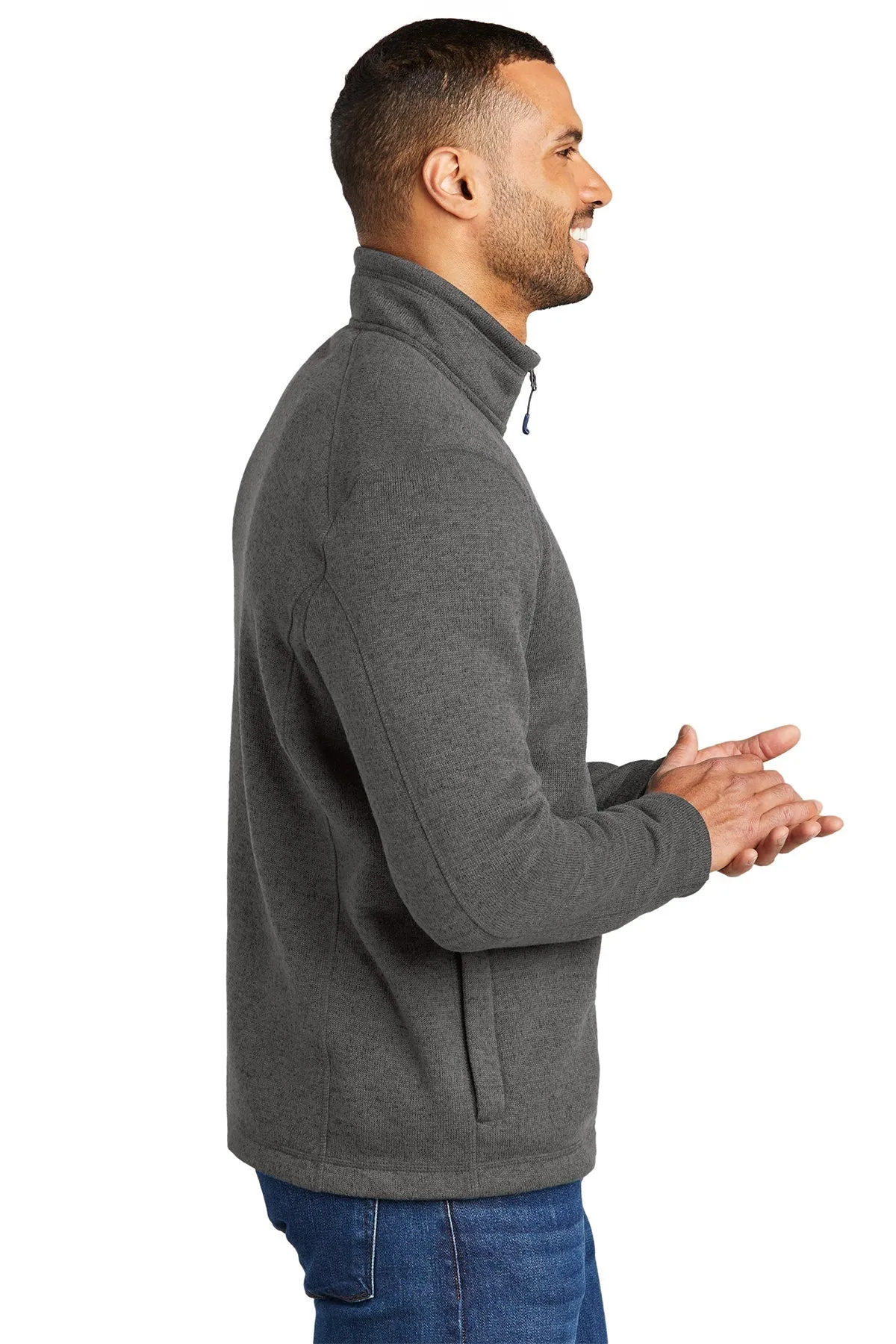 Port Authority Arc Sweater Fleece 1/4-Zip, Grey Smoke Heather [Allendale Machinery Systems]