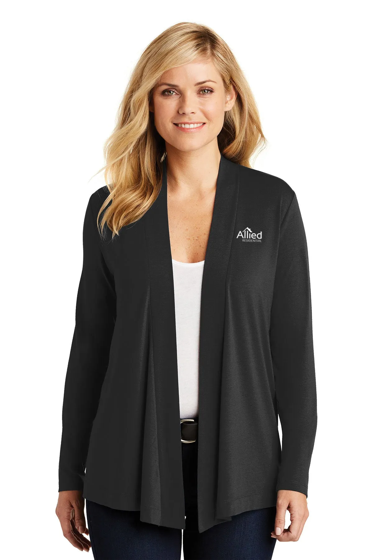 Port Authority Ladies Knit Cardigan, Black [Allied Residential]